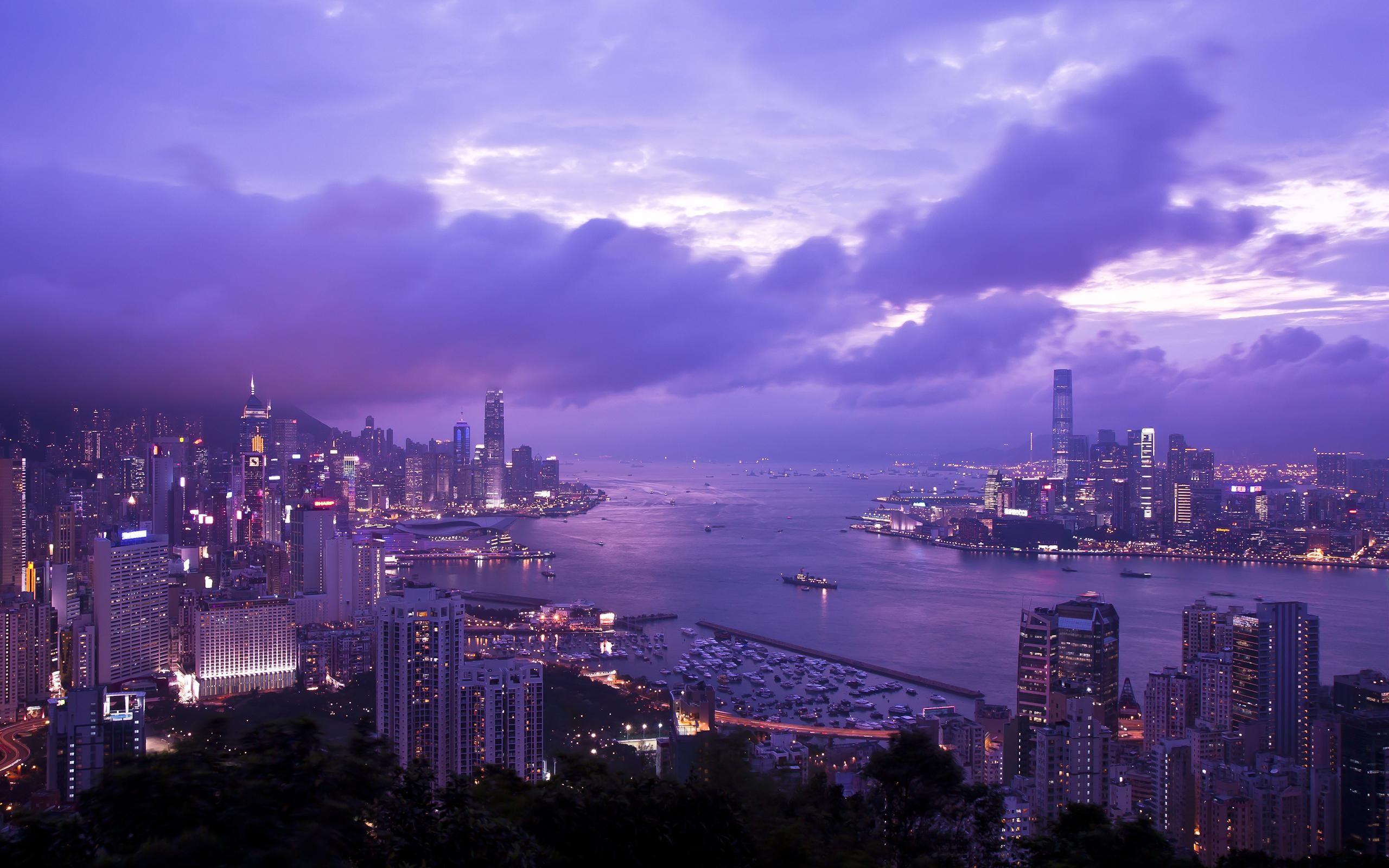 2560x1600 HD Harbor in Hong Kong Wallpaper