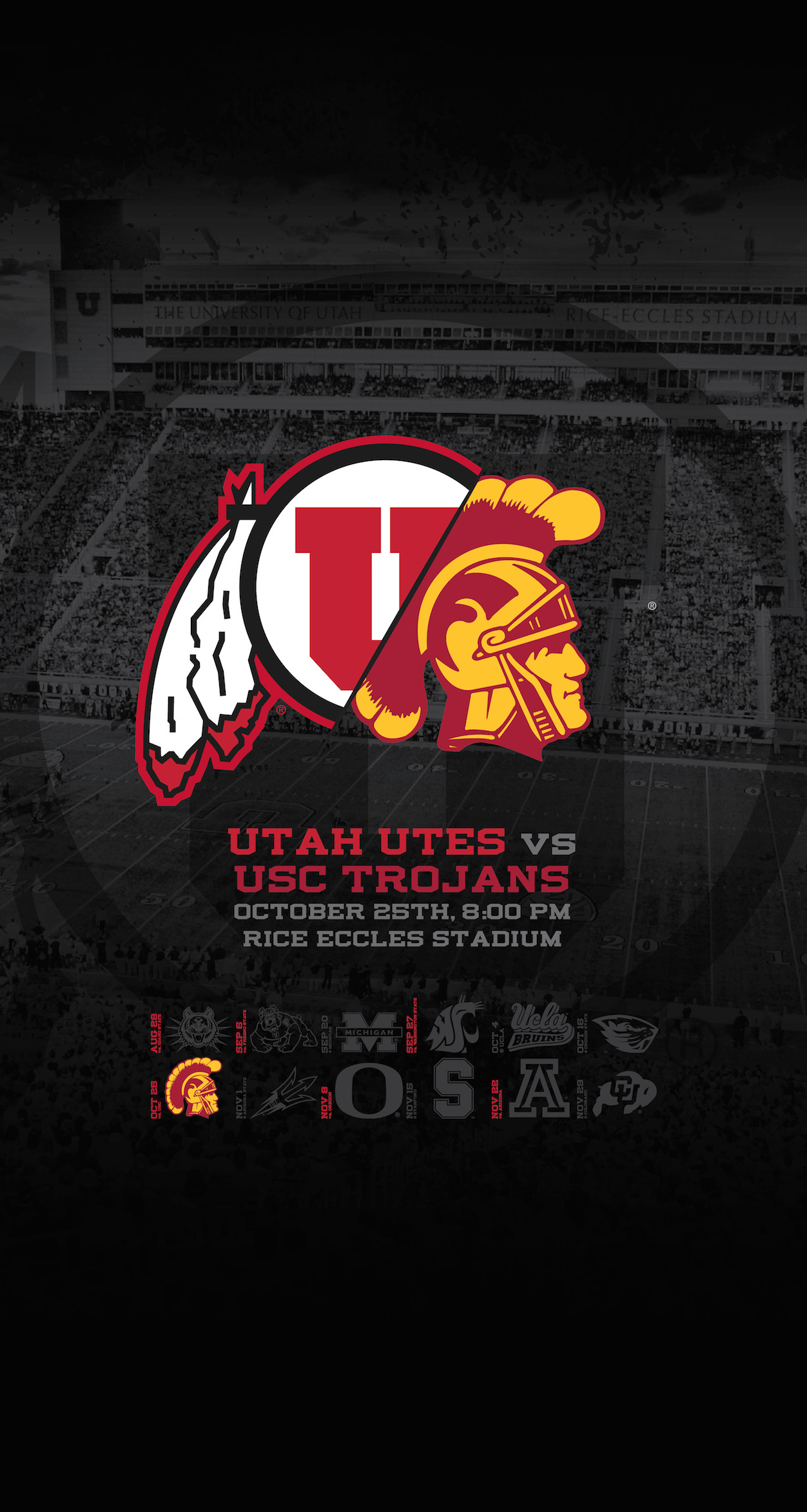 1252x2346 Utah Utes vs USC Trojans Wallpaper -BLACKOUT GAME | Dahlelama