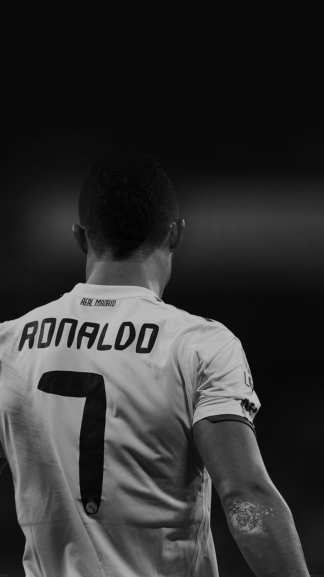 1242x2208 Cristiano Ronaldo 7 Real Madrid Soccer Dark