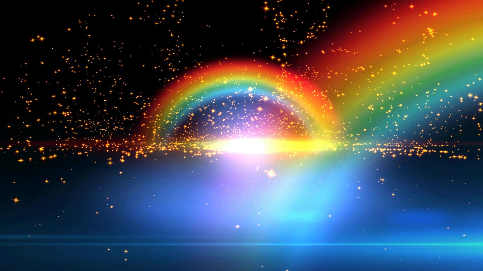 1920x1080 4K Beautiful Double Rainbow Spiritual Realm Animation Background