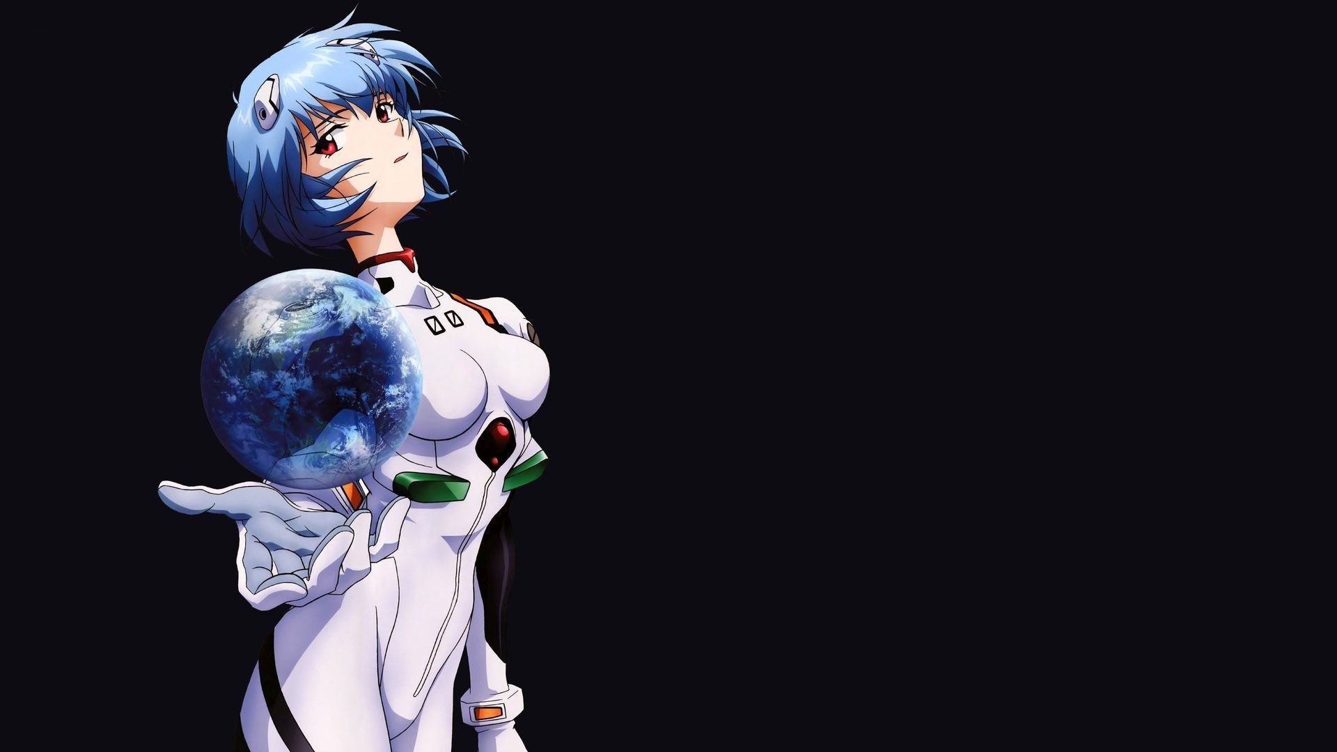 1920x1080 Neon Genesis Evangelion, Ayanami Rei, Blue, Simple Background, Anime  Wallpapers HD / Desktop and Mobile Backgrounds