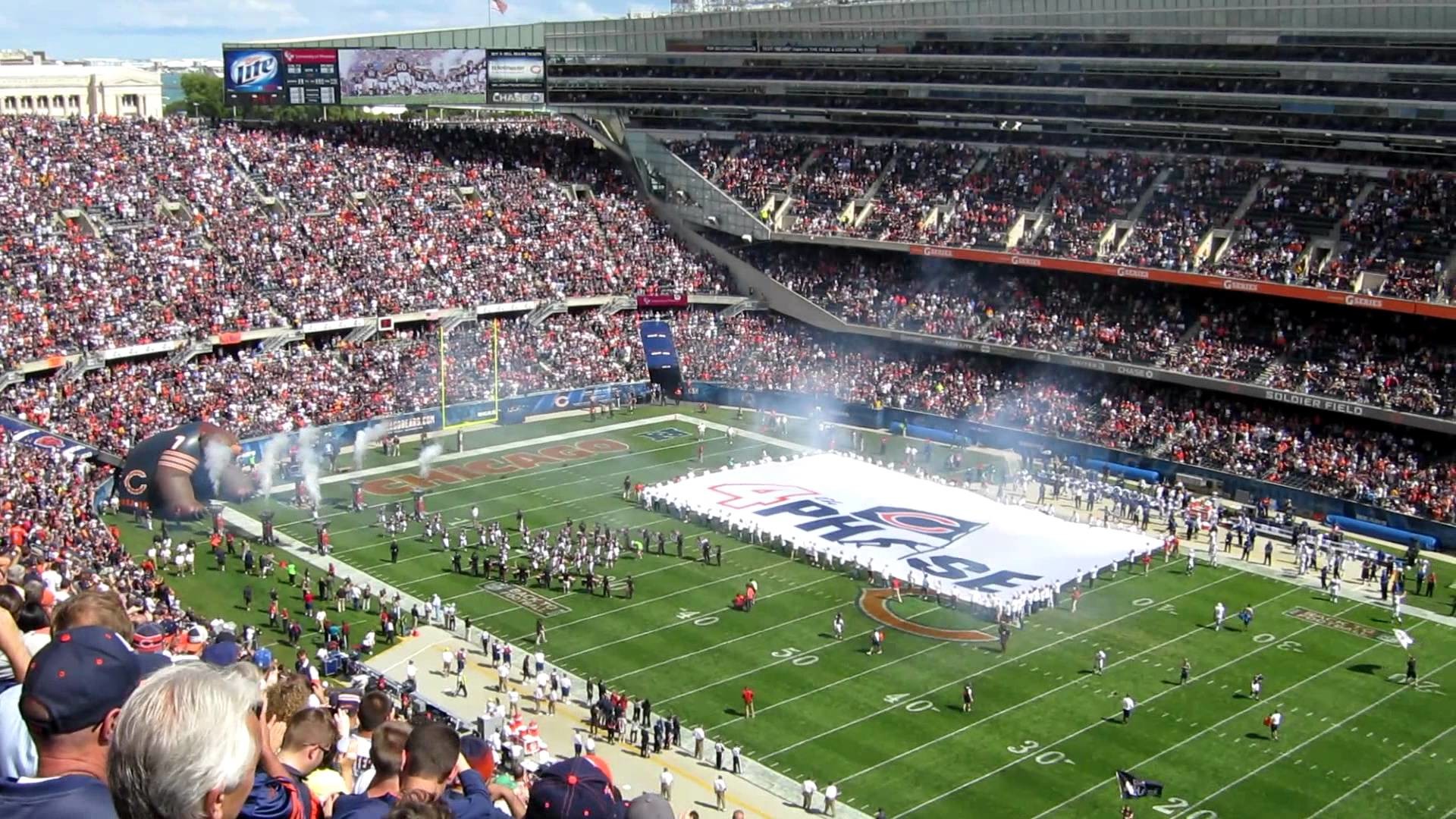 1920x1080 Awesome Flyover at Soldier Field for Chicago Bears Home Opener 2012 versus  Colts - YouTube
