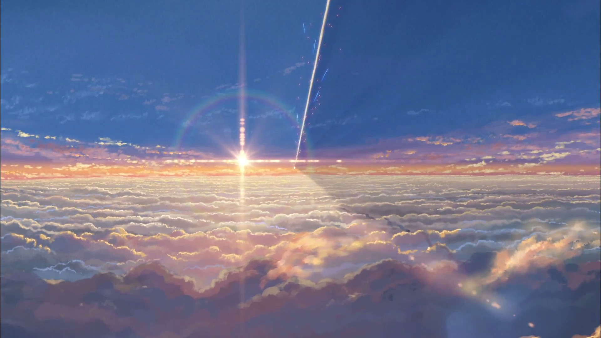1920x1080 Anime - Your Name. Wolke Sonnenuntergang Painting Wallpaper