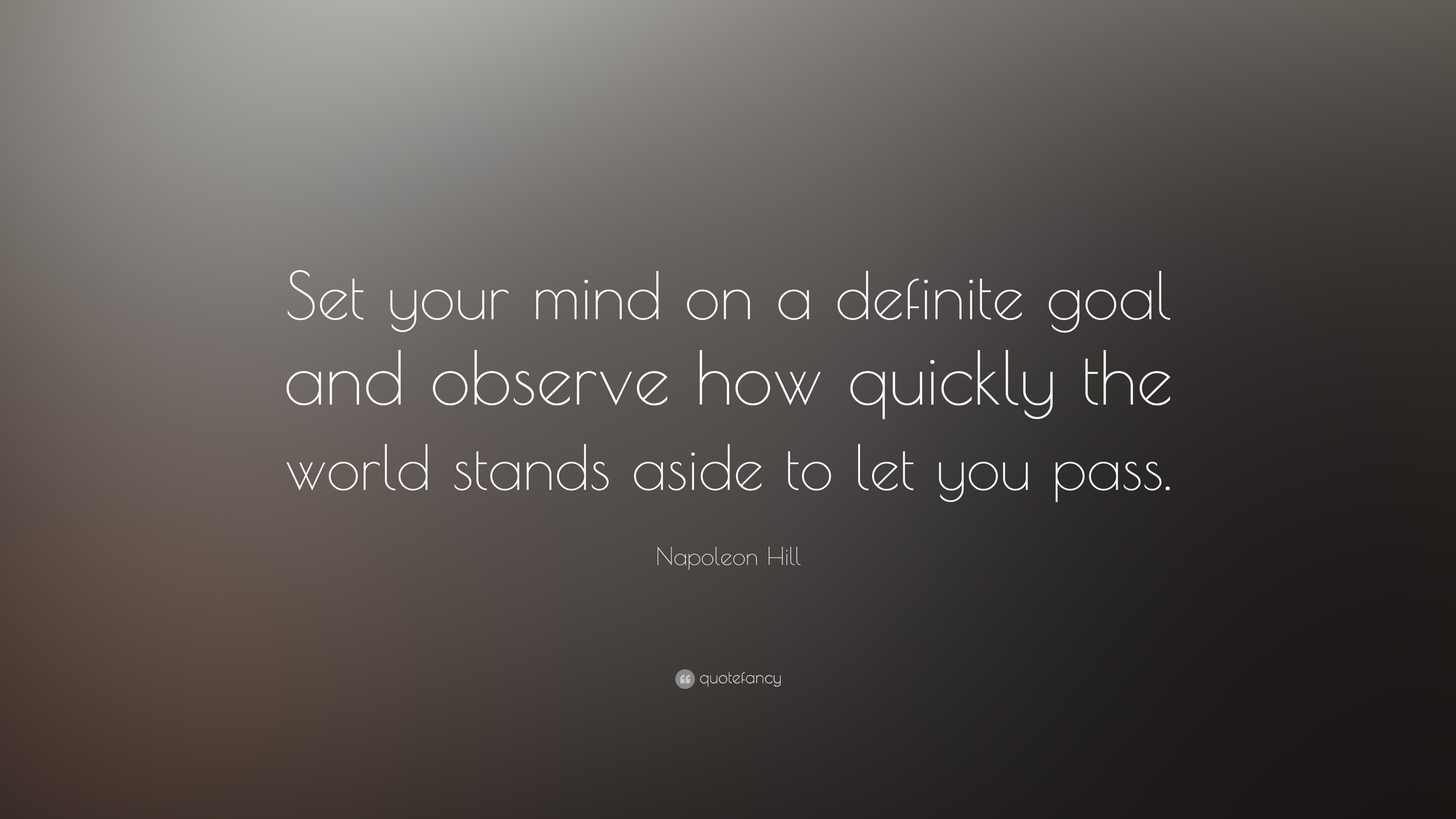 3840x2160 Napoleon Hill Quote Set Your Mind On A Definite Goal And