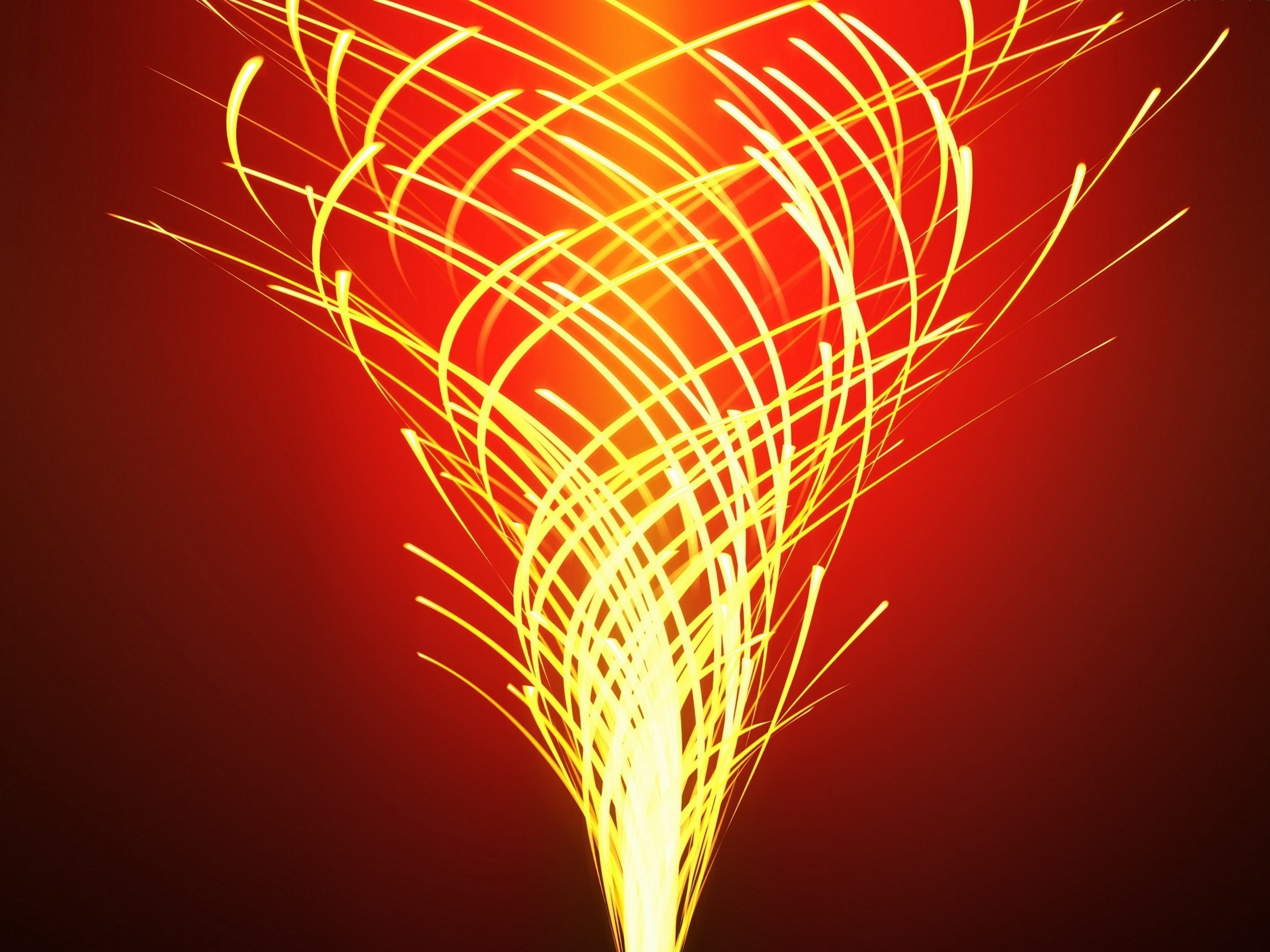 2560x1920 Abstract Yellow Lights Vortex on a Red Background WallPaper HD