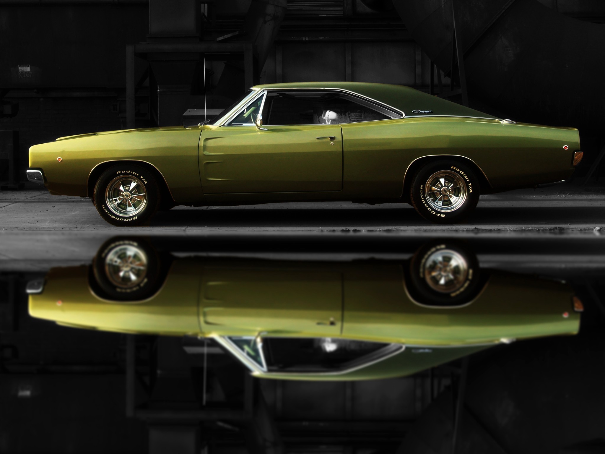 2048x1536 Dodge, Dodge Charger, Muscle Cars, Old Car, Car, Reflection