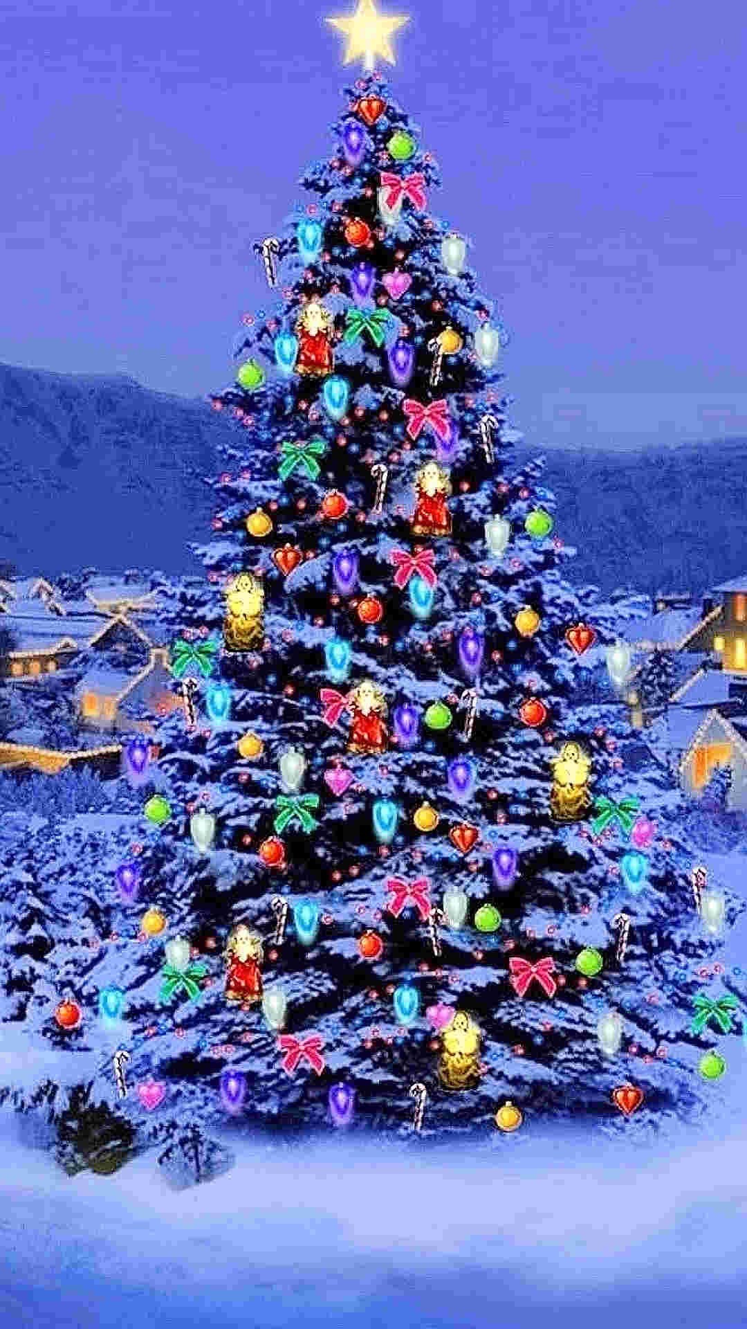 1080x1920 bling bling Christmas tree with star iPhone 6 plus wallpaper #2014 # Christmas #tree