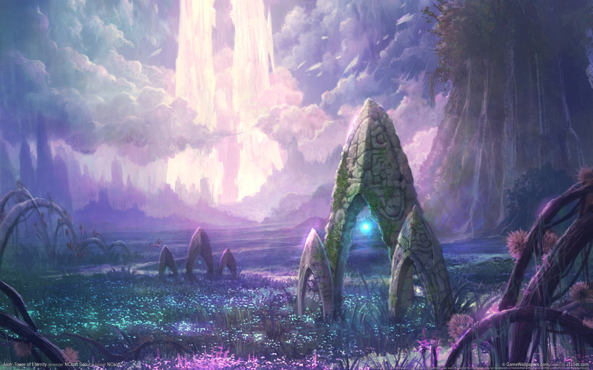 1920x1200 Video Game - aion Wallpaper -- A flower field on Asmodie.