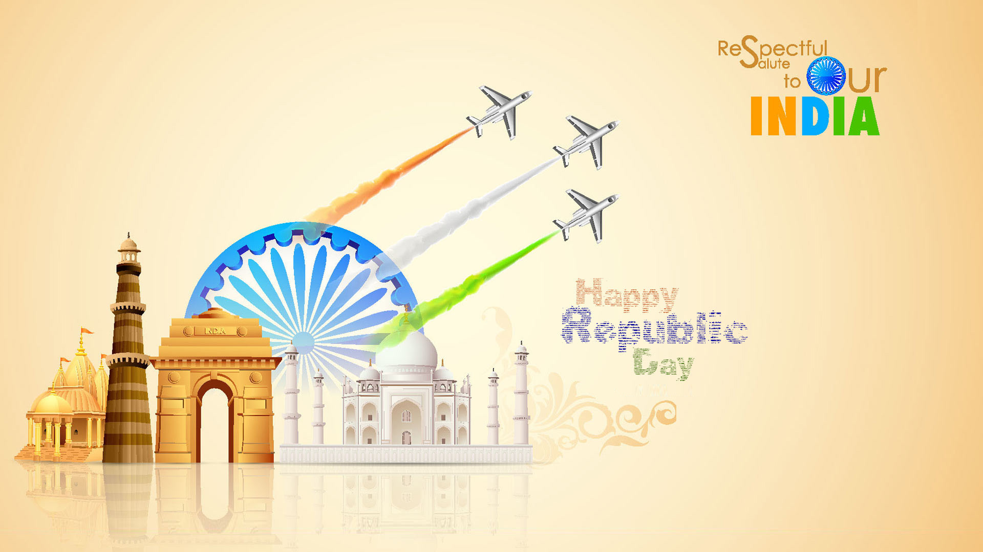 1920x1080 Happy 26th January Indian Republic Day HD Wallpaper Free Download