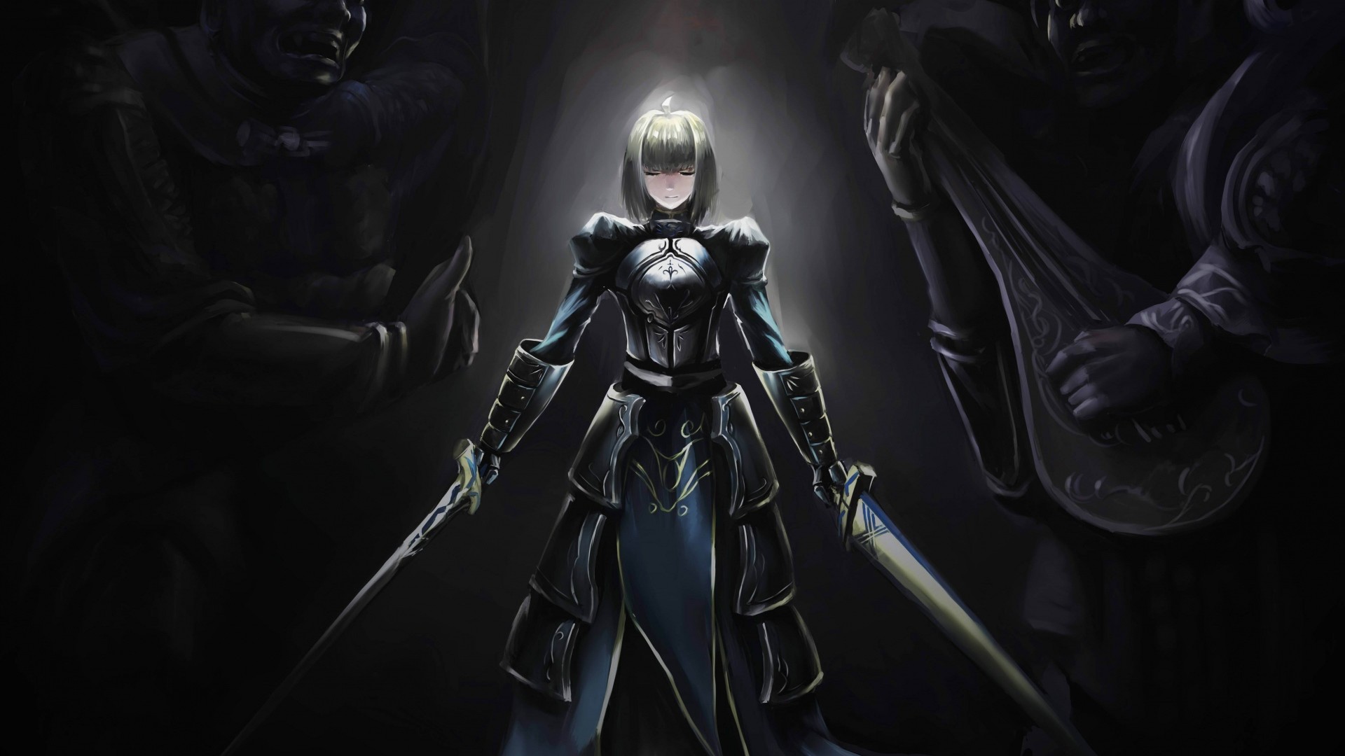 1920x1080 Preview wallpaper fate stay night, saber, girl, art 