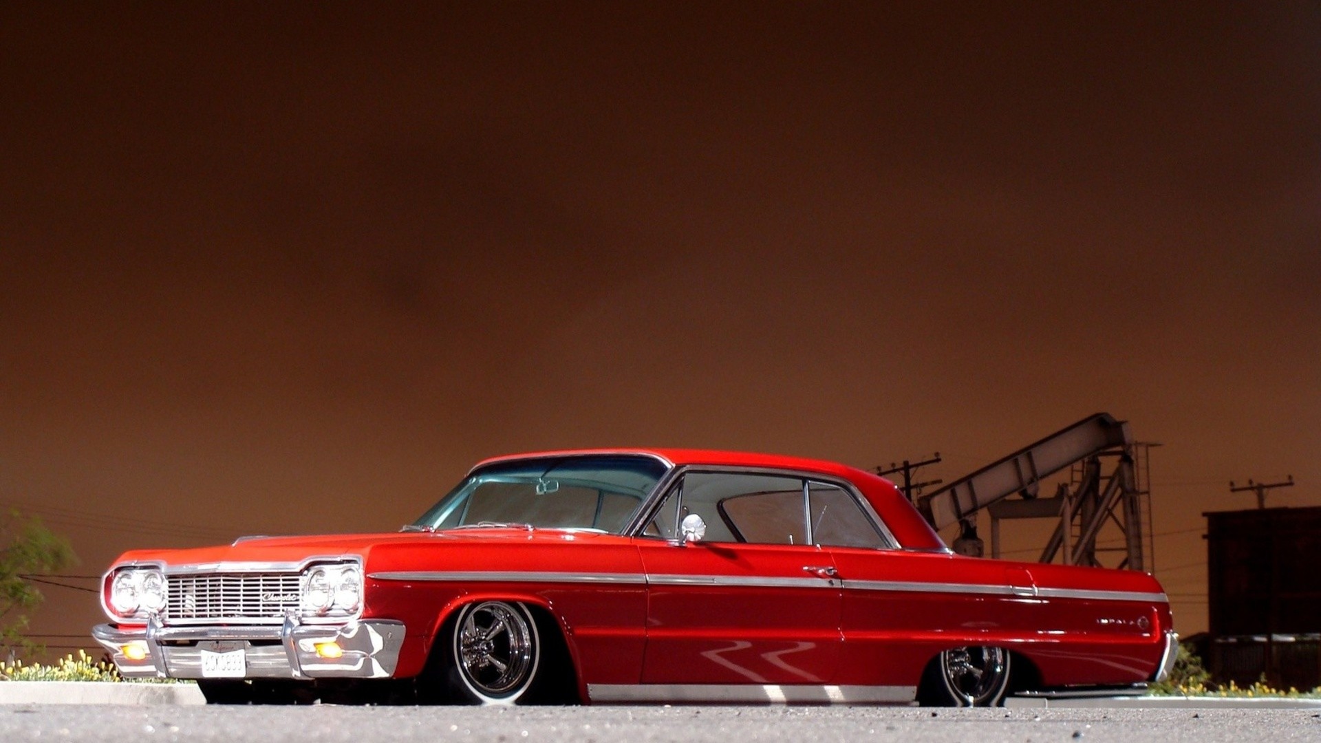 1920x1080 Chevrolet Impala Tuning Low Red Classic Muscle Cars Wallpaper .