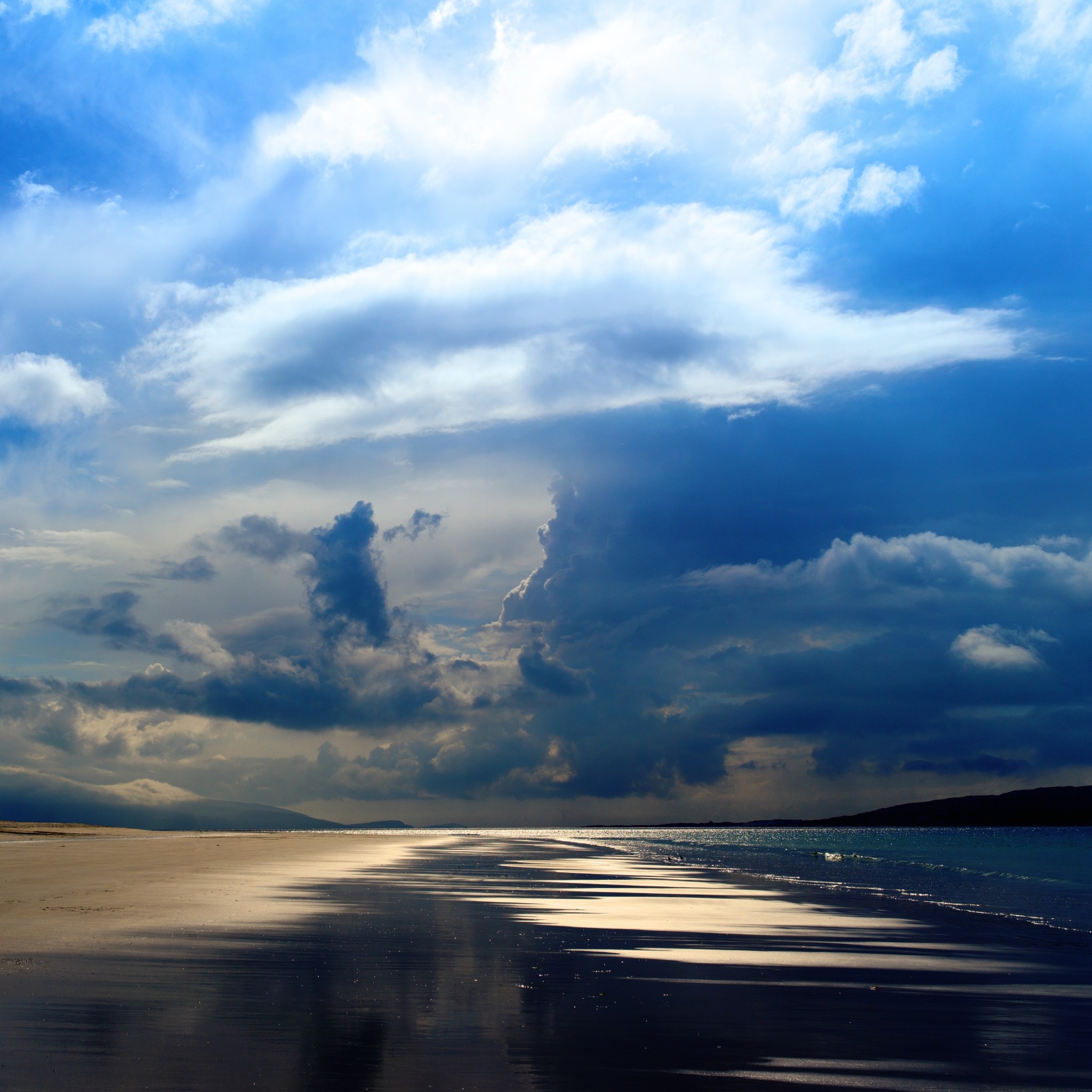 2048x2048 105 0: Sea Ocean Evening Beach Sand Sky Clouds iPad wallpaper