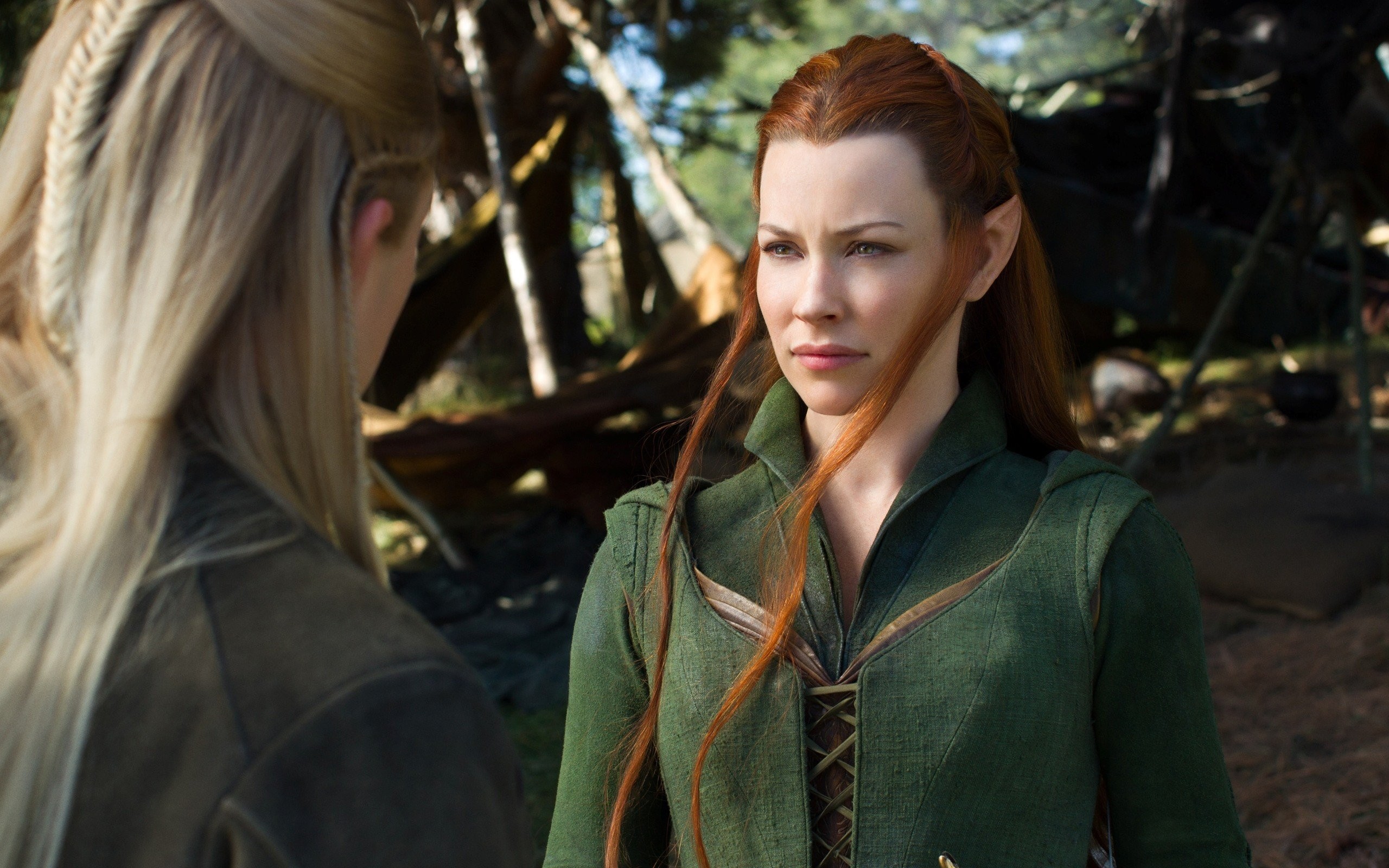2560x1600 women, Redhead, Evangeline Lilly, The Hobbit, Tauriel, Movies, The Hobbit:  The Battle of the Five Armies, Legolas, Orlando Bloom HD Wallpapers /  Desktop and ...