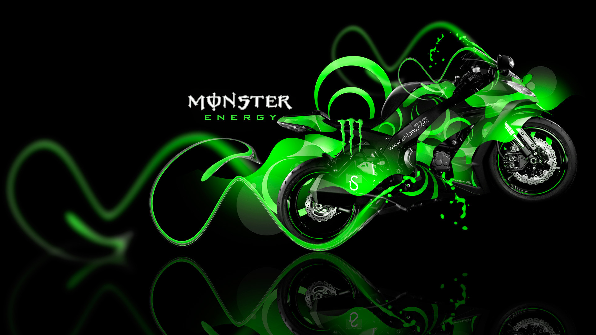 1920x1080 Monster-Energy-Kawasaki-Ninja-Green-Plastic-Bike-2014-