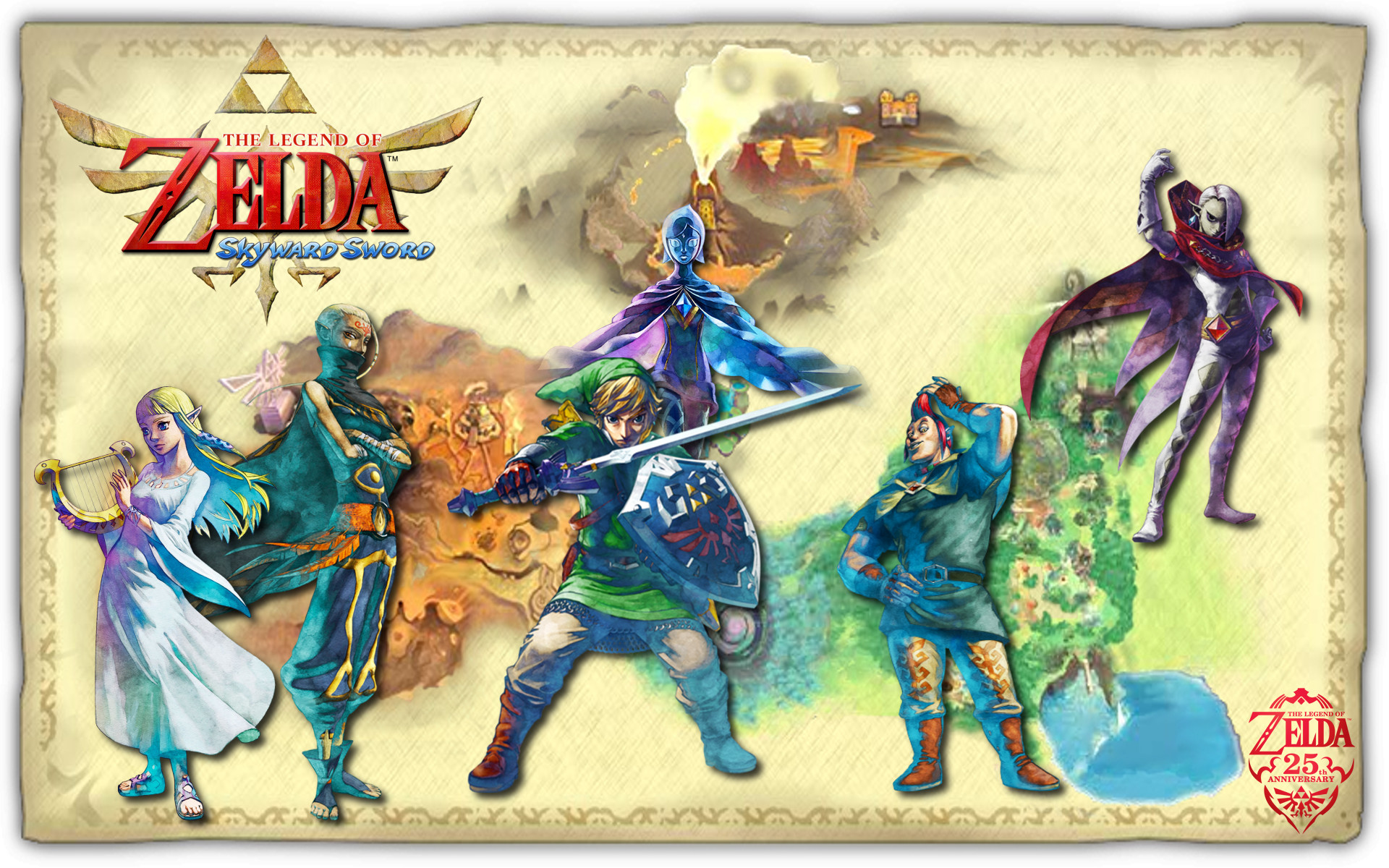 1920x1200 ... Legend of Zelda: Skyward Sword wallpaper (remake) by StellaTheCat12