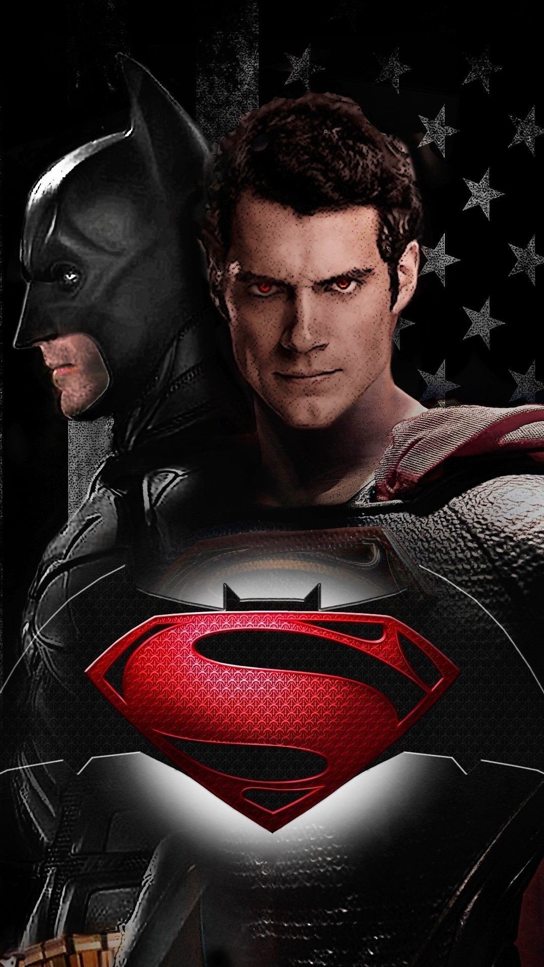 1080x1920 batman-and-superman-with-the-logos-wallpaper-background