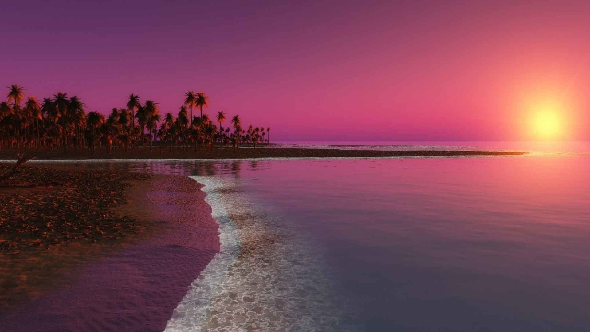 1920x1080 Sunrise Sunset Ocean Reflection Water Beach HD Wallpapers 1080p Widescreen  Nature Free Download