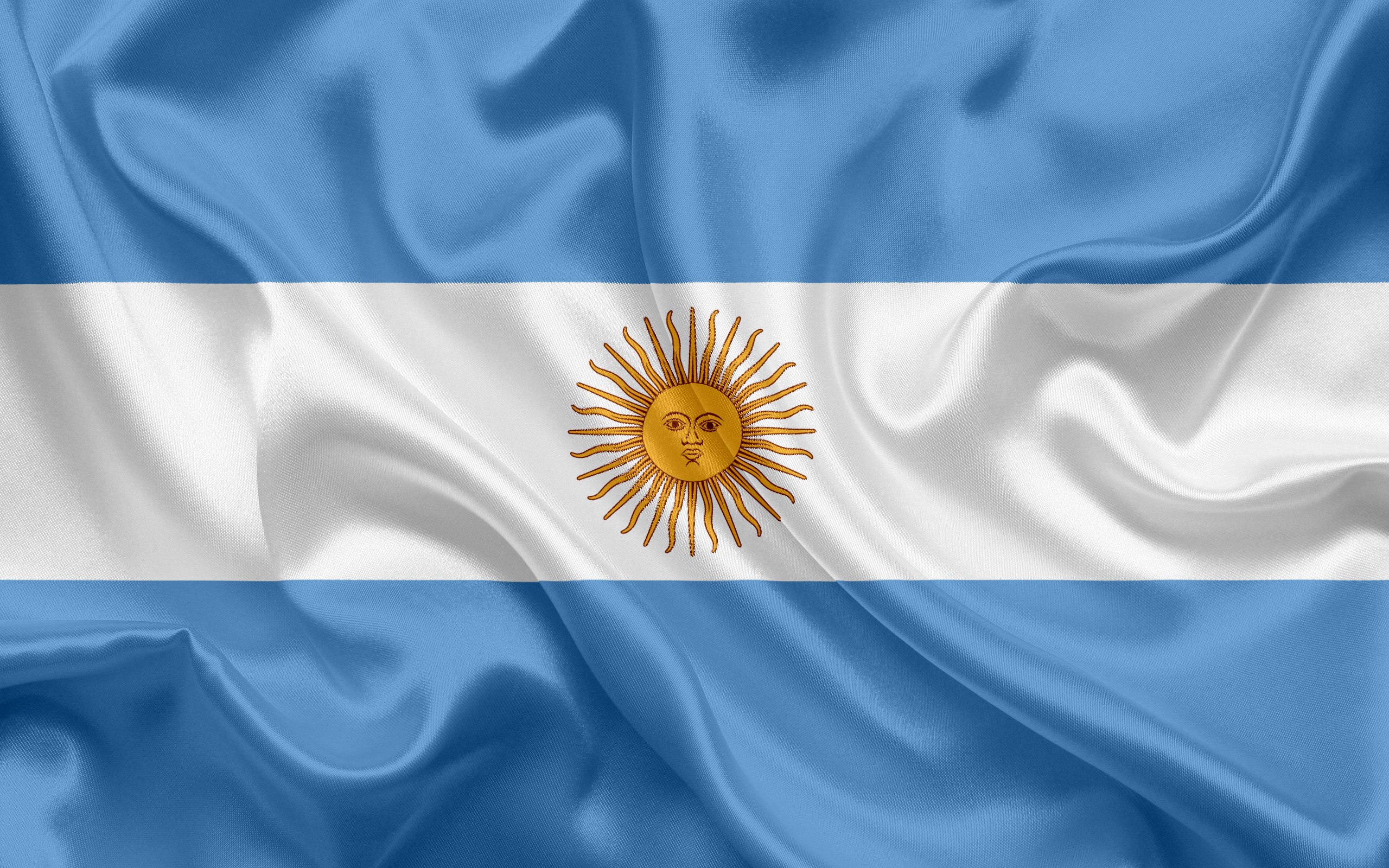 2560x1600 Argentinian flag, Argentina, South America, silk, flag of Argentina