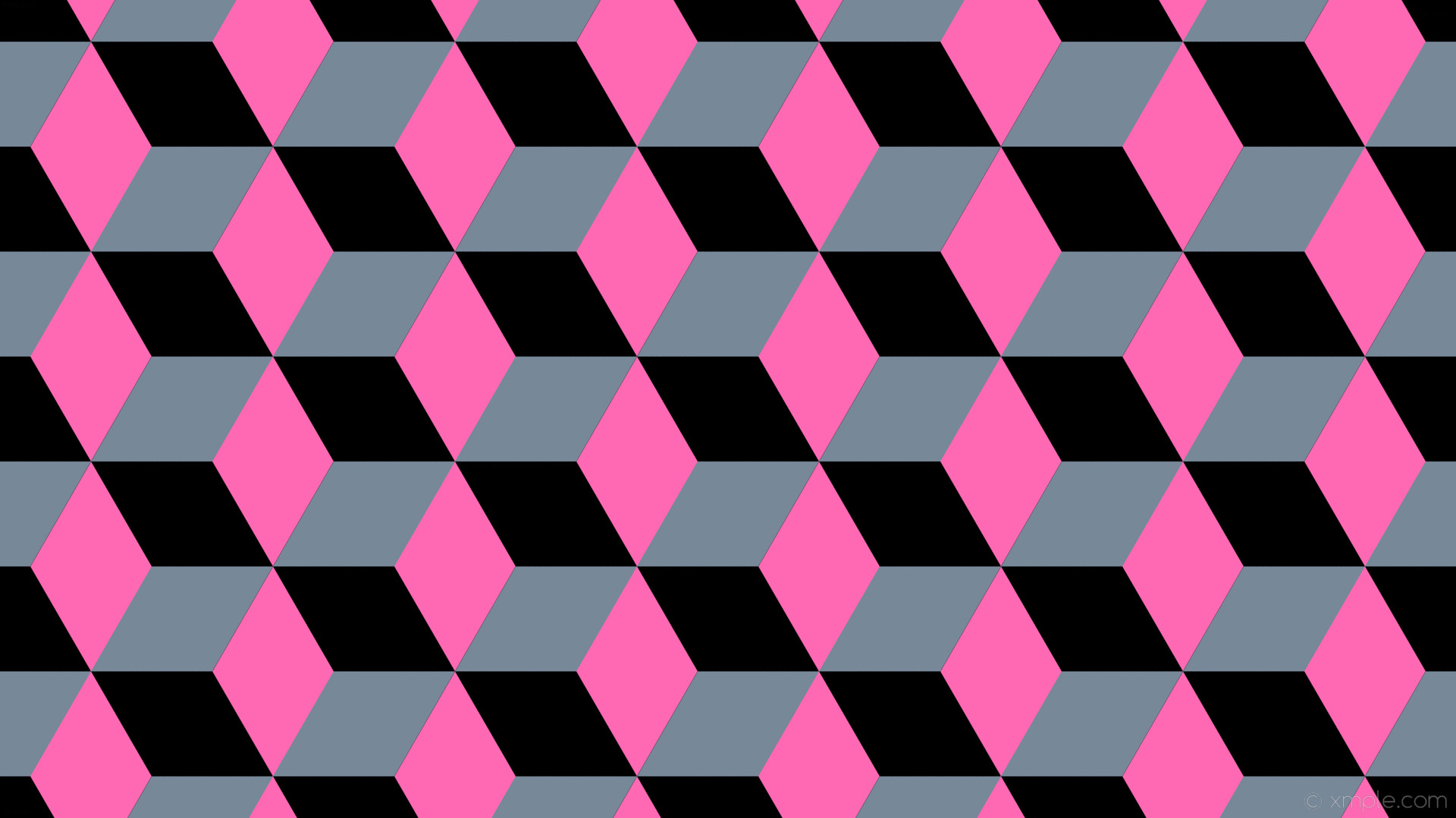 1920x1080 wallpaper pink 3d cubes grey black hot pink light slate gray #000000  #ff69b4 #