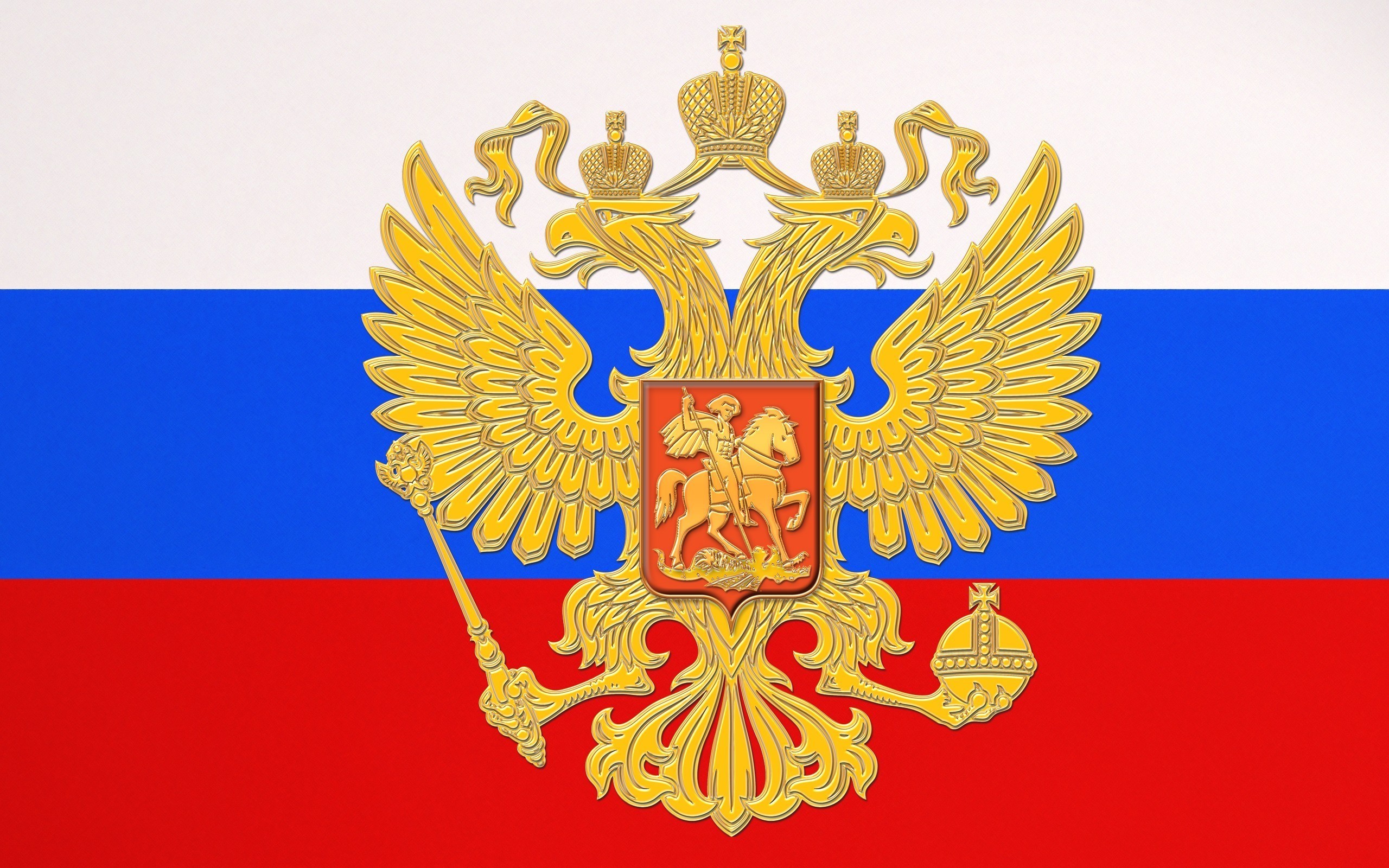 2560x1600 Flag and National Emblem of Russia