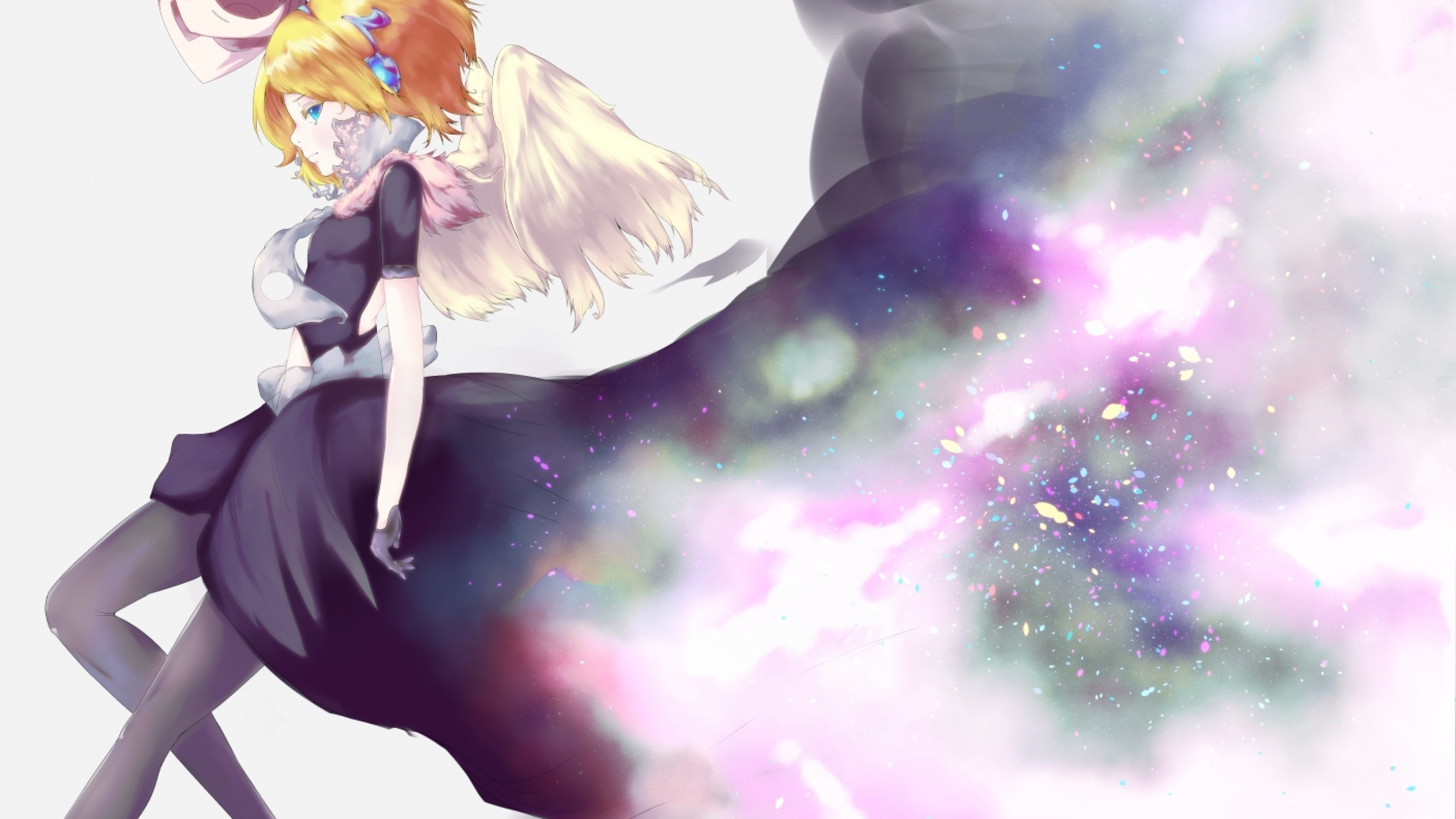 3840x2160 Kagamine Rin, Wings, Blonde, Vocaloid, Dress