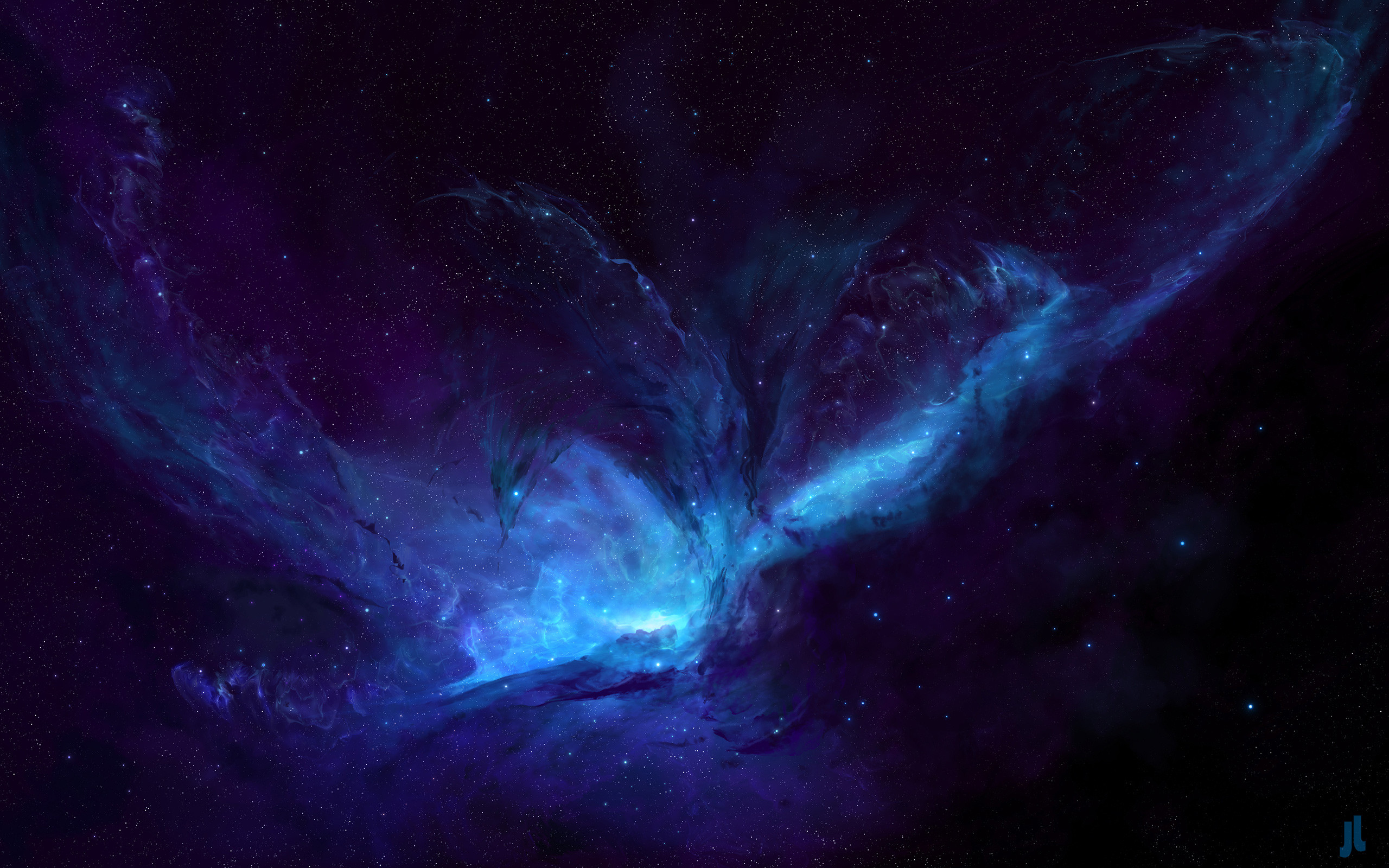 2560x1600 Nebula, Dark space, Blue Space, Deep, HD