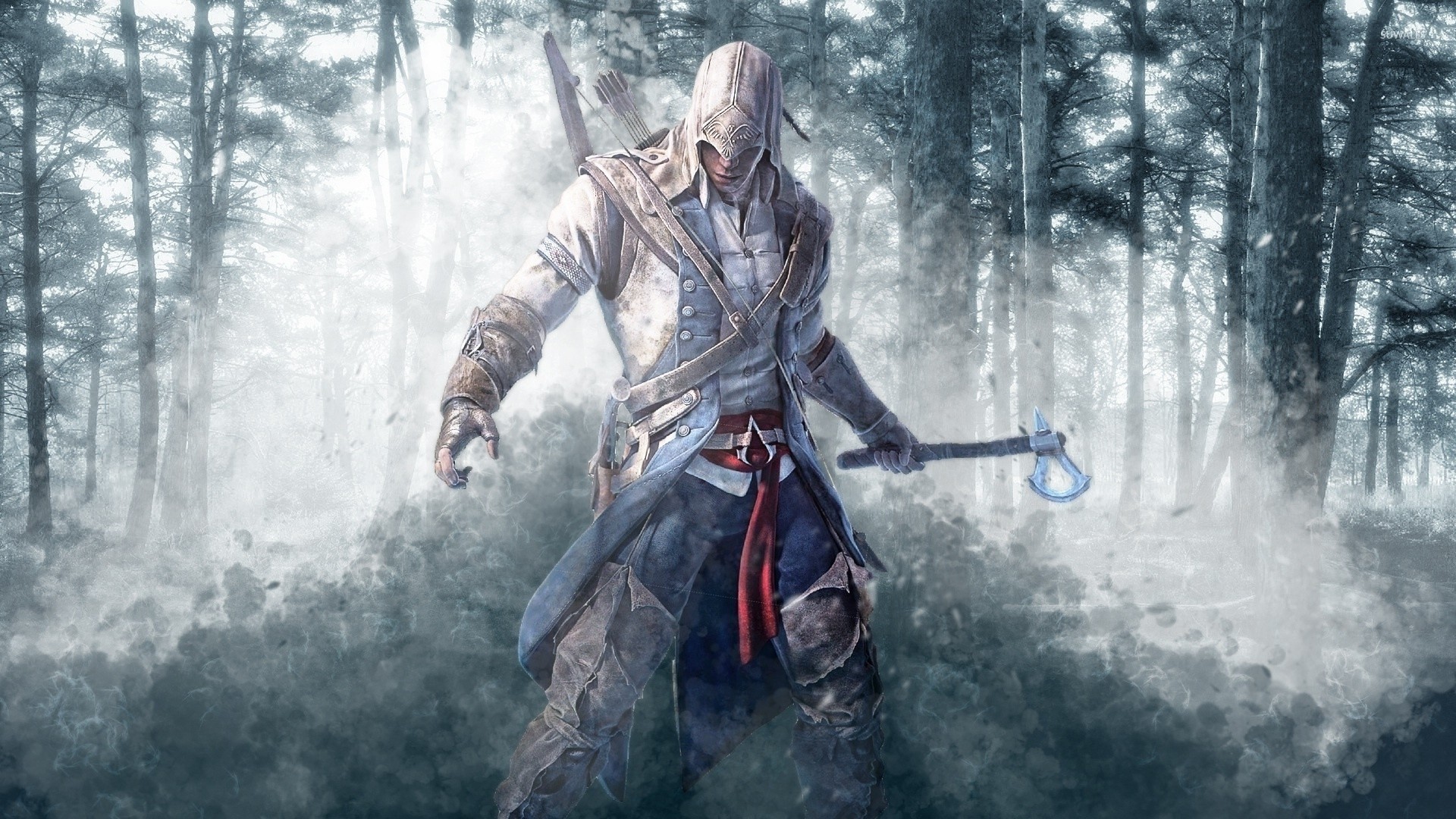1920x1080 Ratonhnhake:ton in a foggy forest wallpaper Â· Games Â· Assassin's Creed Â· Assassin's  Creed III Â· Ratonhnhake:ton Â·  ...