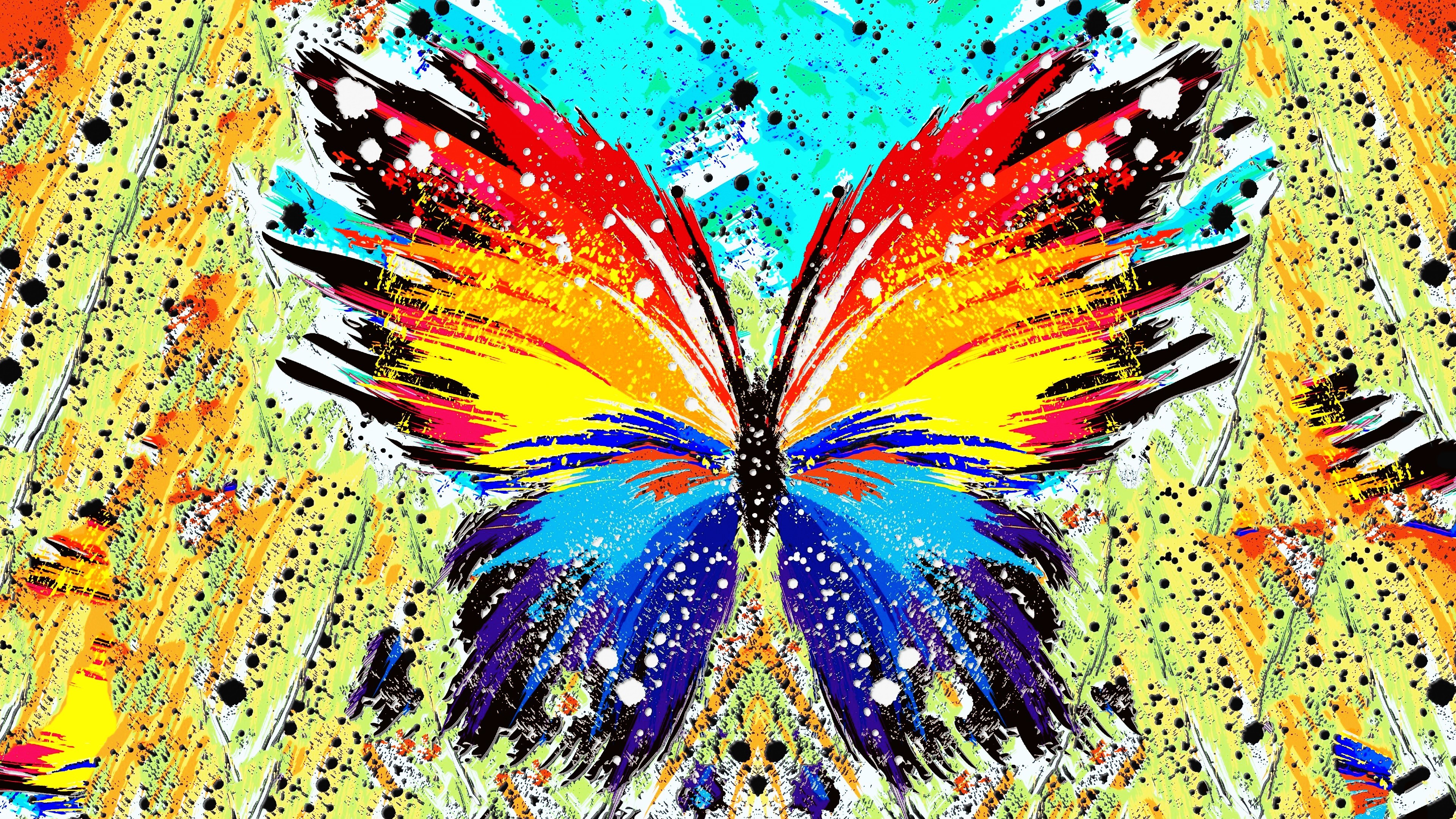 3840x2160 abstract, Paint Splatter, Butterfly Wallpapers HD / Desktop and Mobile  Backgrounds