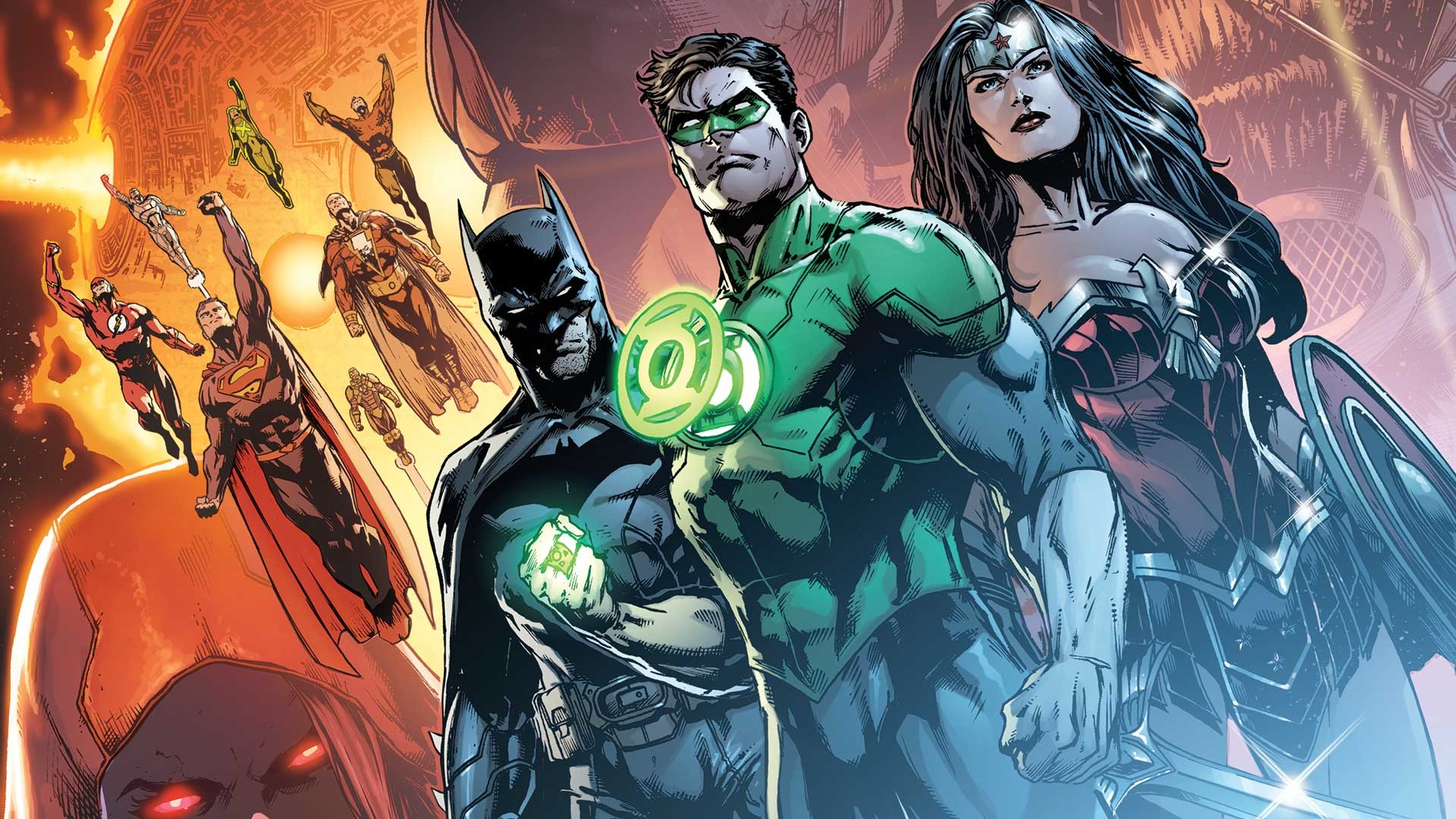 1920x1080 Comics - Justice League Green Lantern Flash Superman Batman Wonder Woman  Aquaman Wallpaper