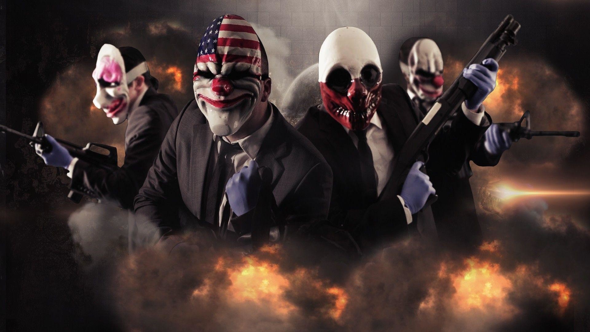 1920x1080 guns, smoke, Dallas, PayDay, wolves, Payday The Heist :: Wallpapers