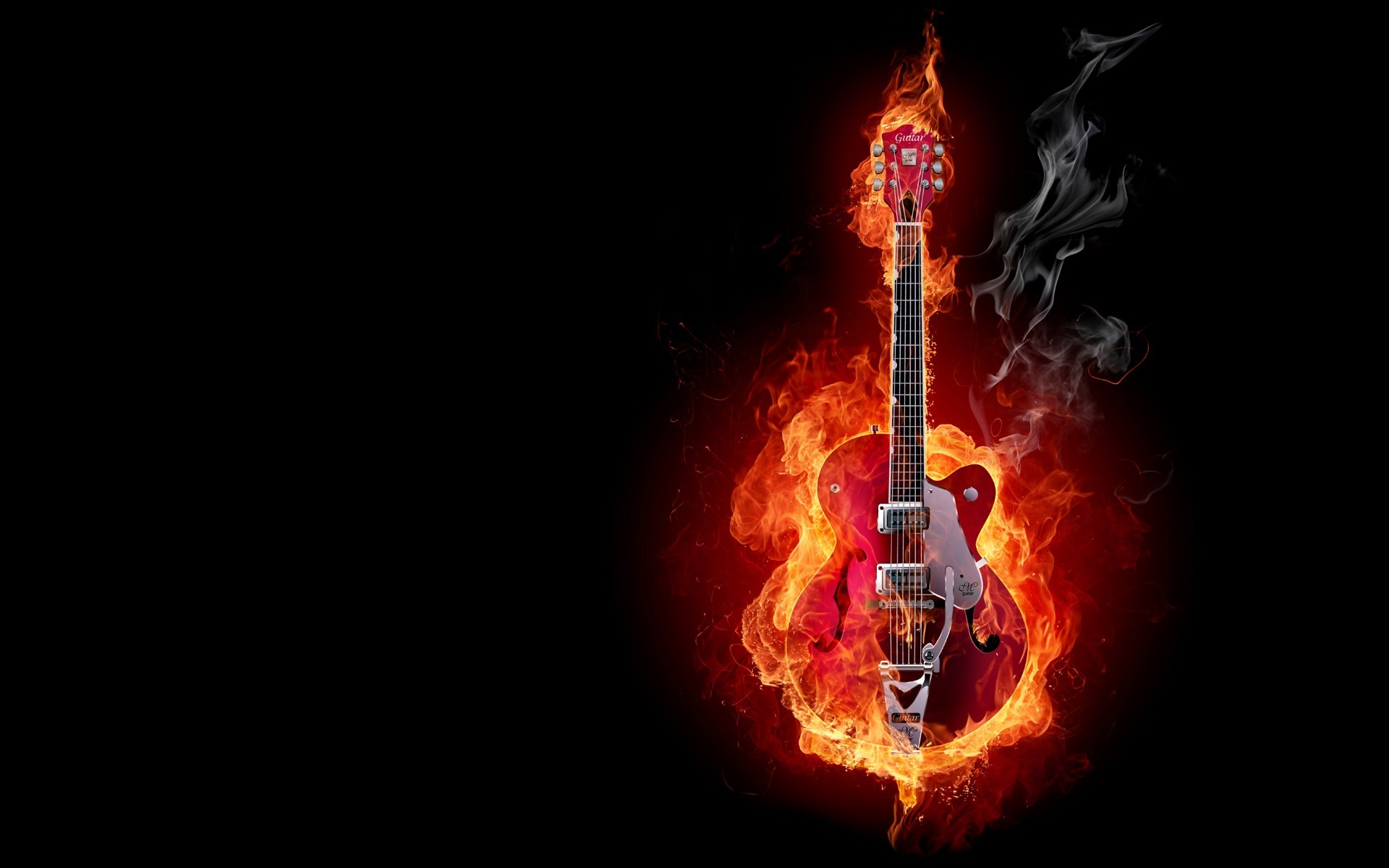 1920x1200 Guitar Fire Image