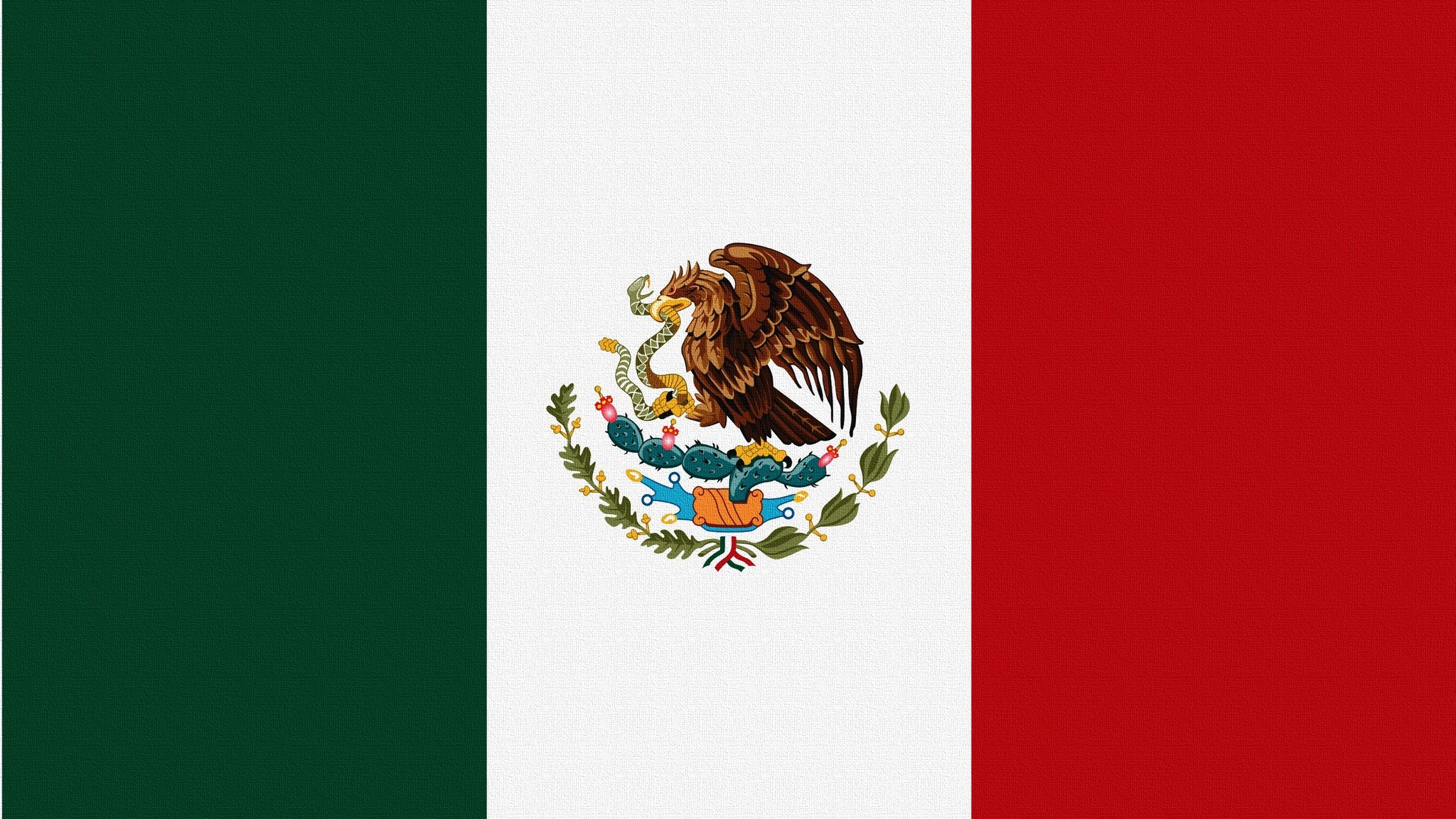 2048x1152  Wallpaper flag, snake, mexico, eagle