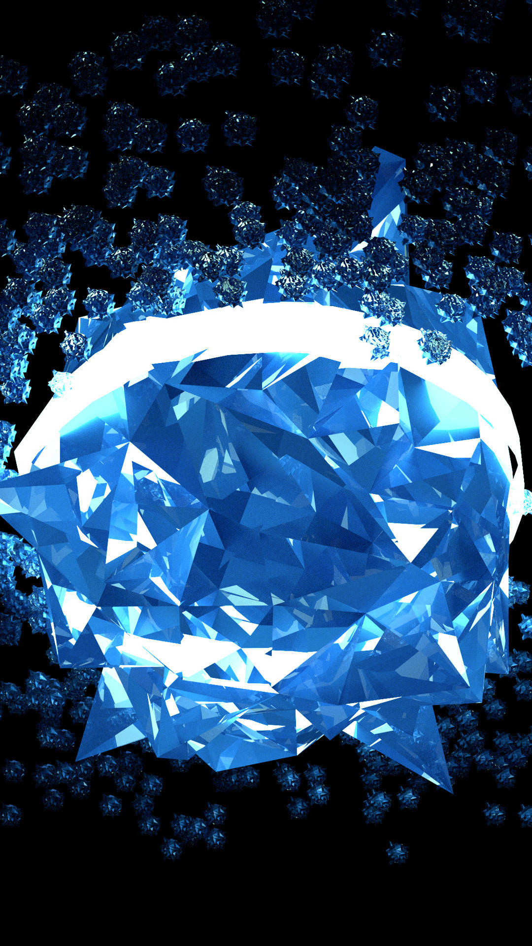 1080x1920 Blue Crystal Diamond Wallpaper