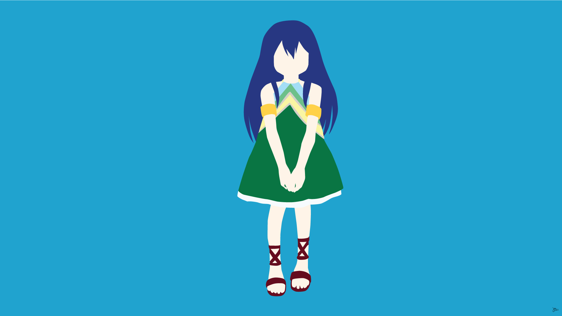 1920x1080 wendy Marvell Fairy Tail Minimalistic Wallpaper by greenmapple17