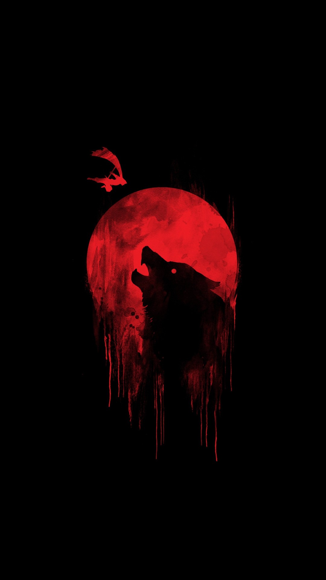 1080x1920 Blood Moon Wolf iPhone Wallpaper