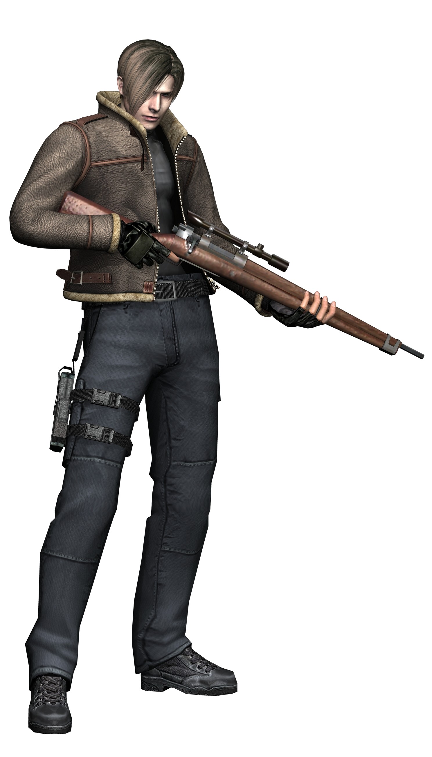 1488x2604 Leon with rifle RE 4 art