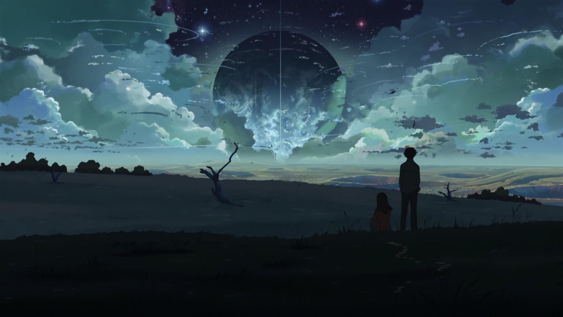 1920x1080 Anime, Surreal, Field, Night, Clouds, 5 Centimeters Per Second wallpaper  thumb