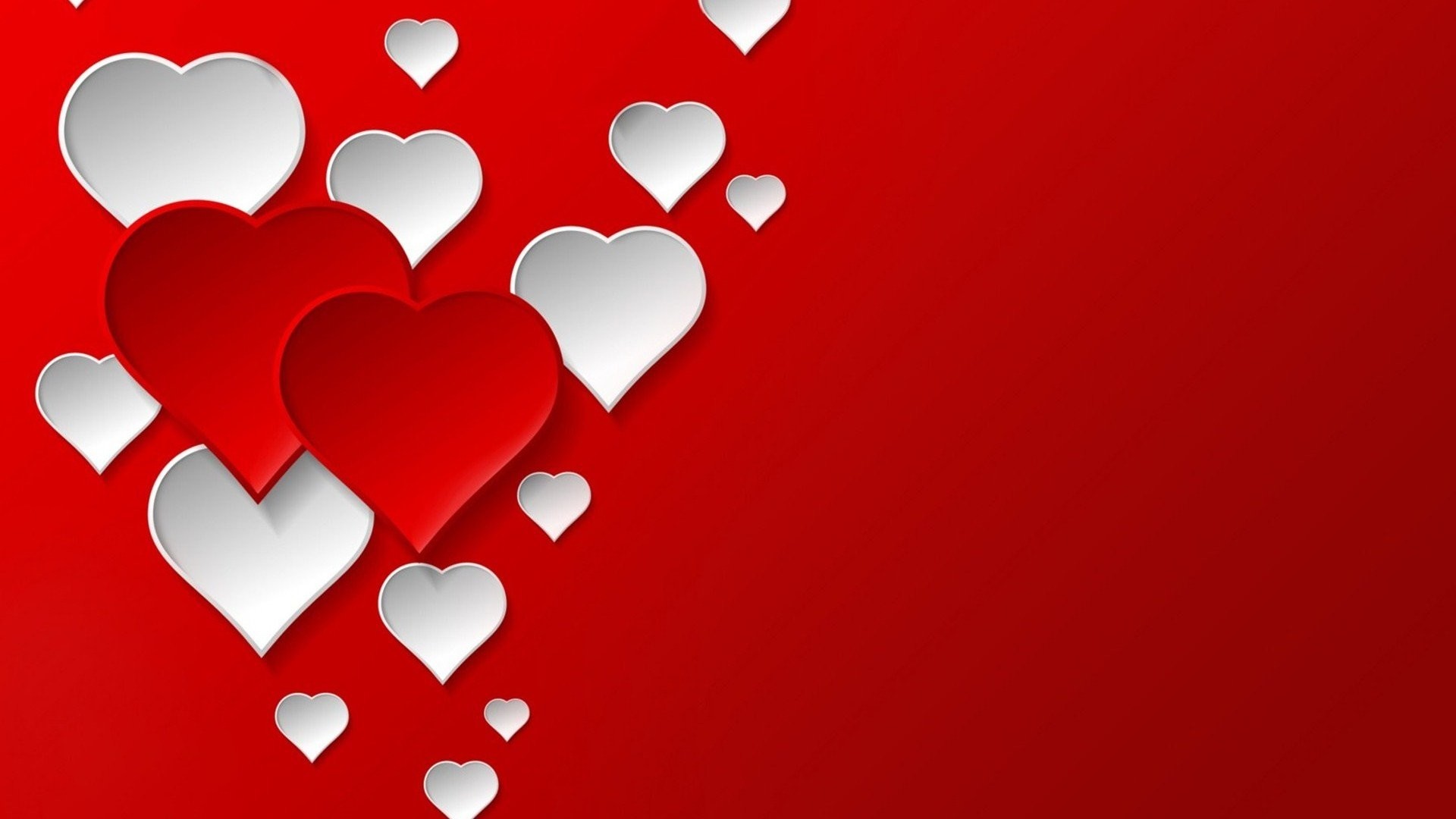 1920x1080 Red & White Hearts