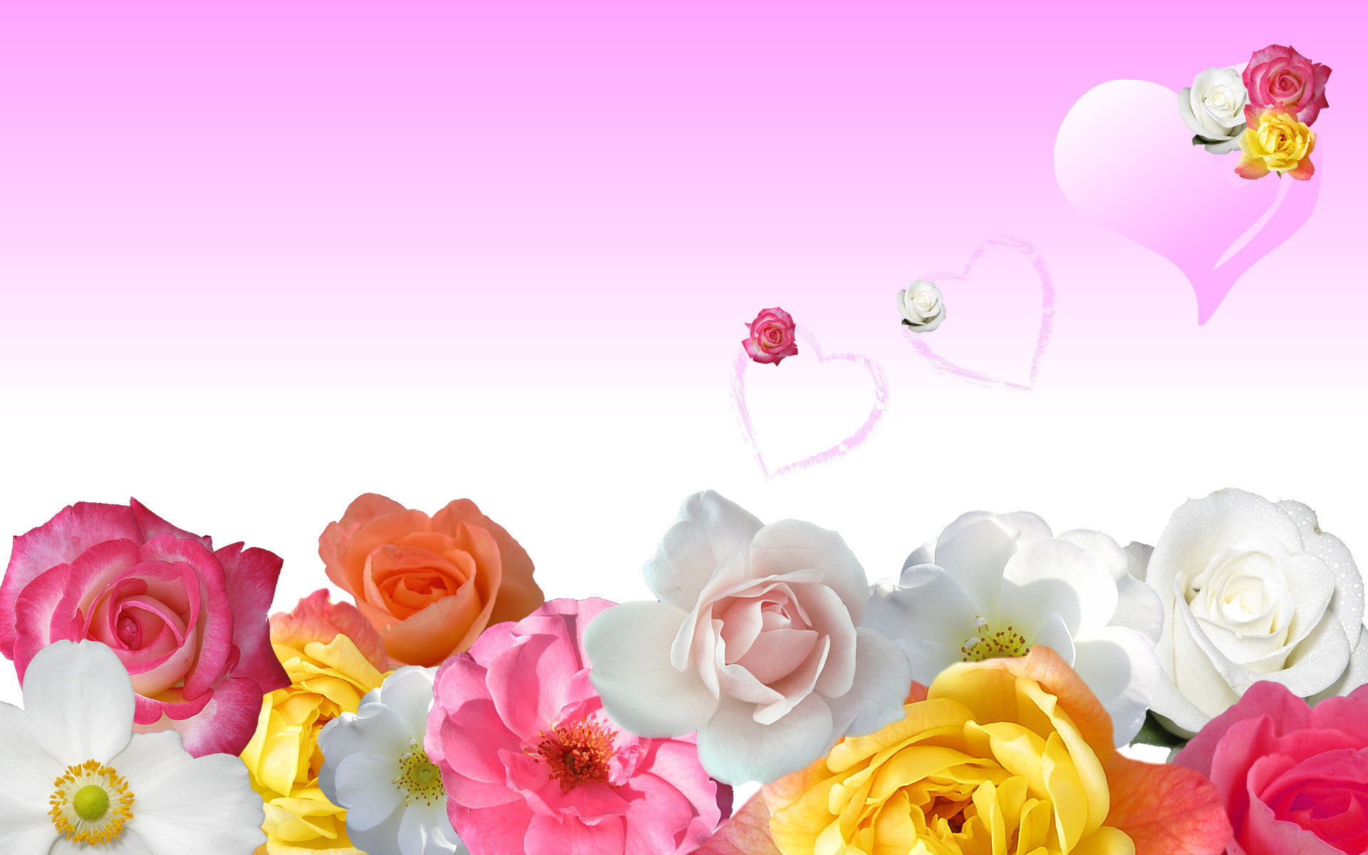 1920x1200 Roses & Love Hearts Wallpapers | HD Wallpapers