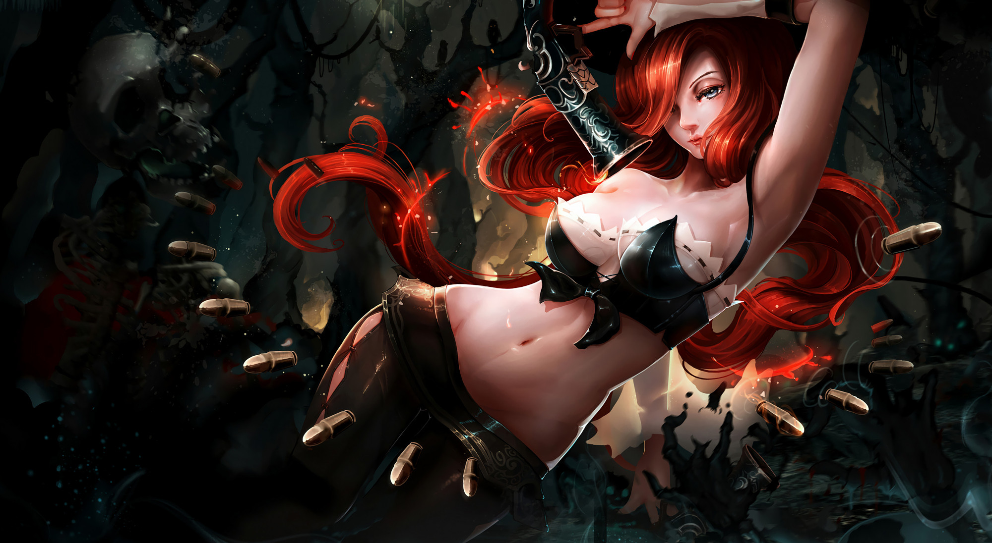 2000x1096 Miss Fortune by æ¸æ­£å»æ´çÂ·è¾è HD Wallpaper Fan Art Artwork League of