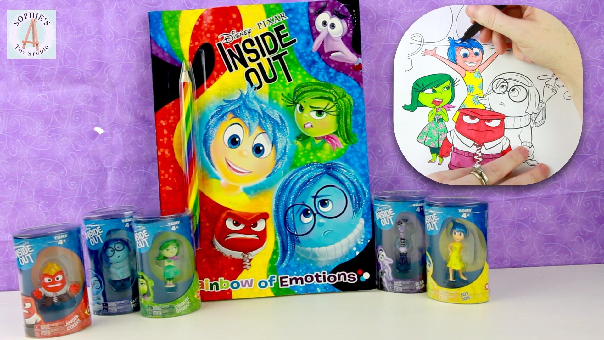 1920x1080 Inside Out Cute Emotions Toys & Coloring Book - Coloring Joy, Anger, Fear,  Sadness & Disgust - YouTube