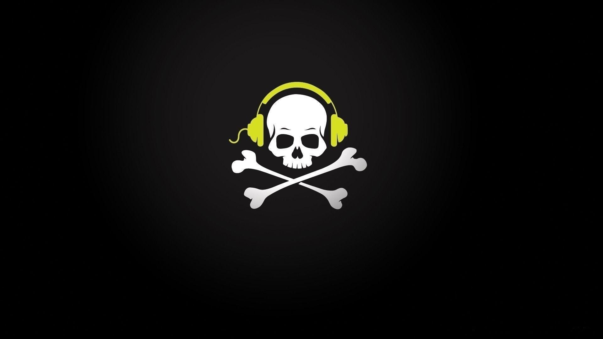1920x1080  Pirate Skull Music Headphones Wire Bones Wallpaper  Px