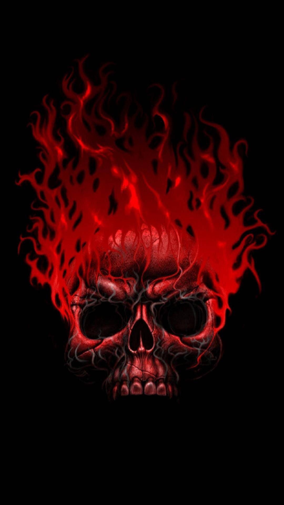 1080x1920 Fire skull Dark Pictures, Dark Pics, Skull Wallpaper, Skull Art, Phone  Backgrounds