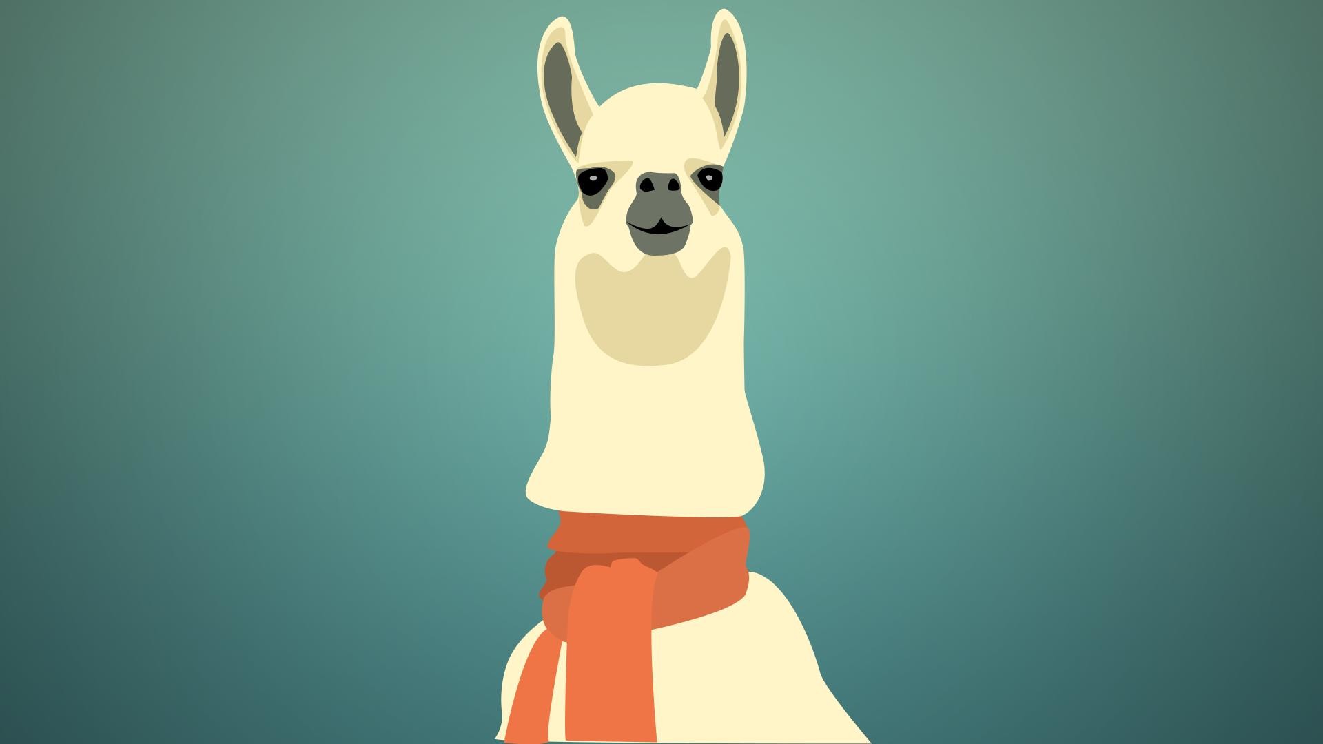 1920x1080 A llama wearing a scarf [] : wallpapers