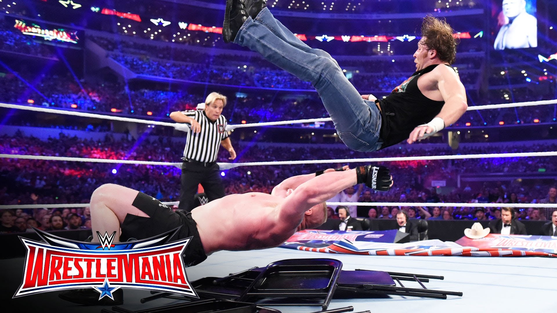 1920x1080 Dean Ambrose vs. Brock Lesnar - No Holds Barred Street Fight: WrestleMania  32 on WWE Network - YouTube