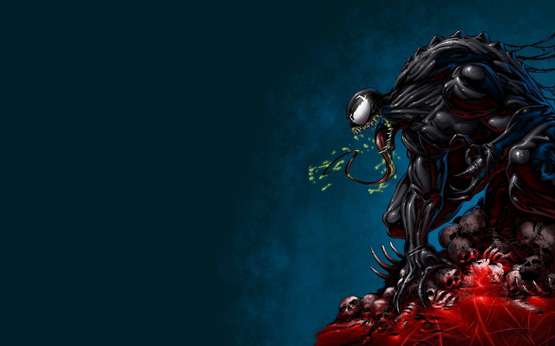 1920x1200 venom venom monster english dark background spider-man comics toothy  symbiote skull skeletons