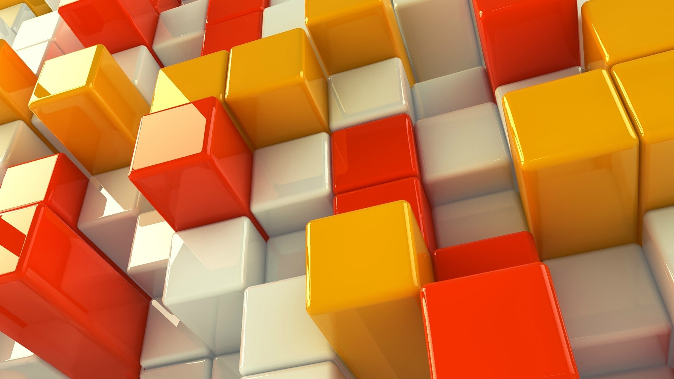 2560x1440  White Orange And Yellow Cubes Wallpapers -  - 490125