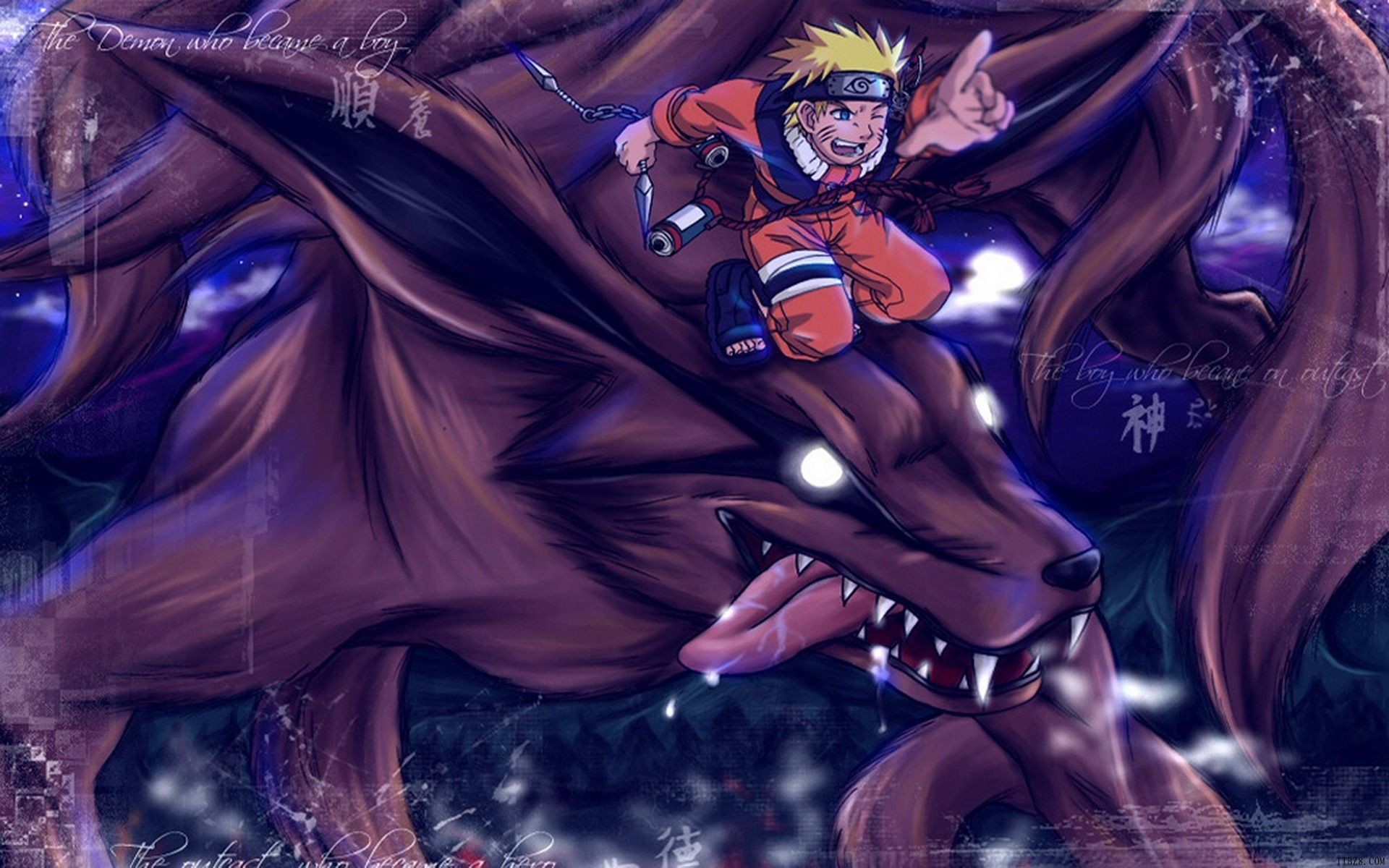 1920x1200 Anime - Naruto Naruto Uzumaki Kurama (Naruto) Nine Tails Wallpaper