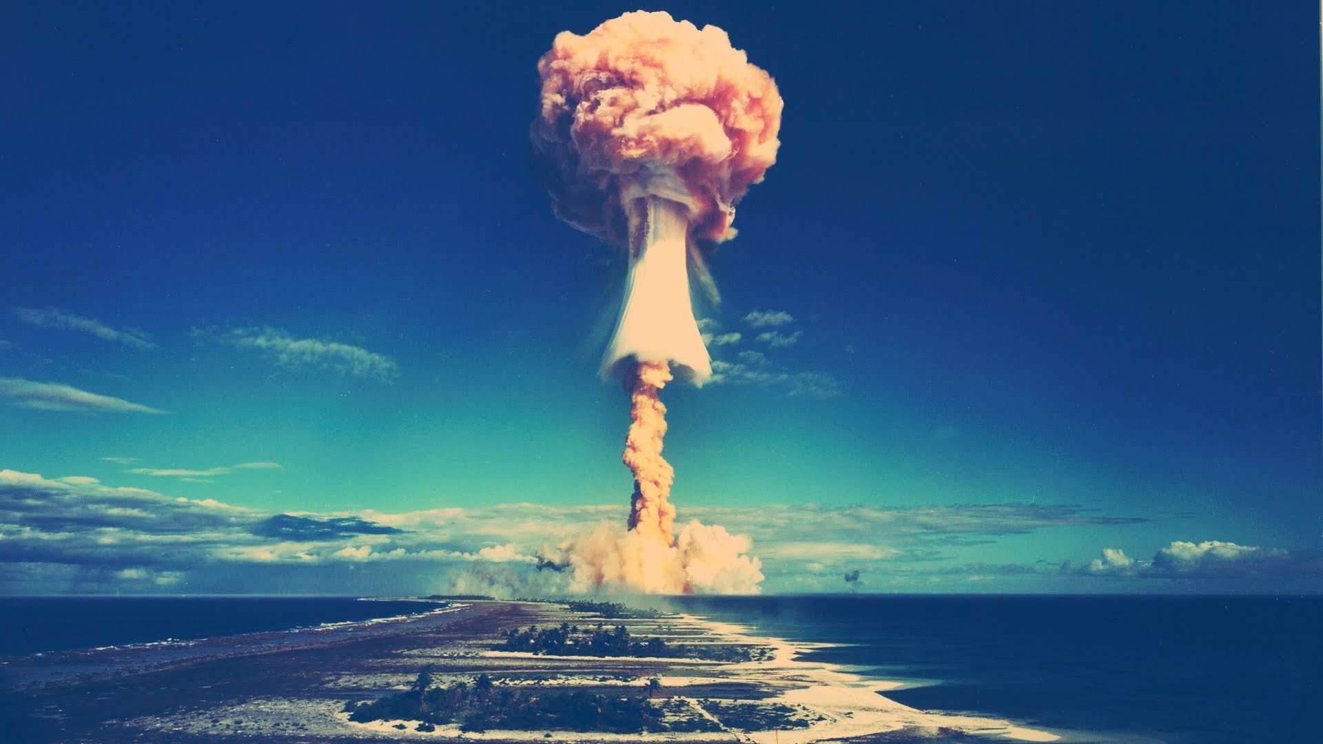 1920x1080 2000x1314 Sci Fi - Apocalyptic Sci Fi Mushroom Cloud Nuclear Explosion Bomb  House Wallpaper