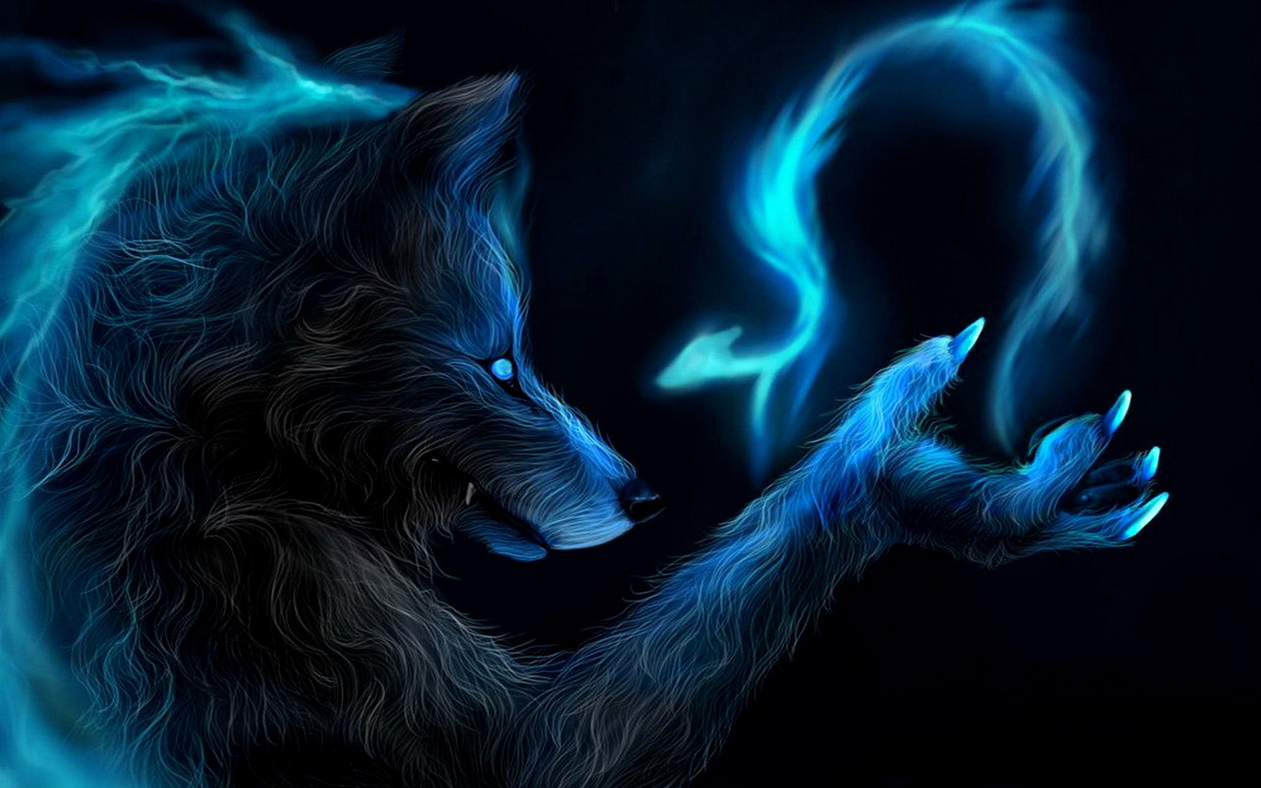 2560x1600 Animals magic wolves wallpaper